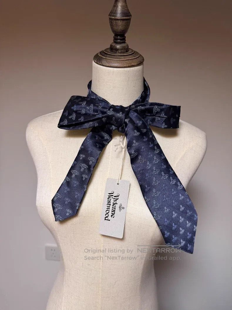 Vivienne Westwood Vivienne Westwood Navy blue silk tie with satin finish Size ONE SIZE - 1 Thumbnail