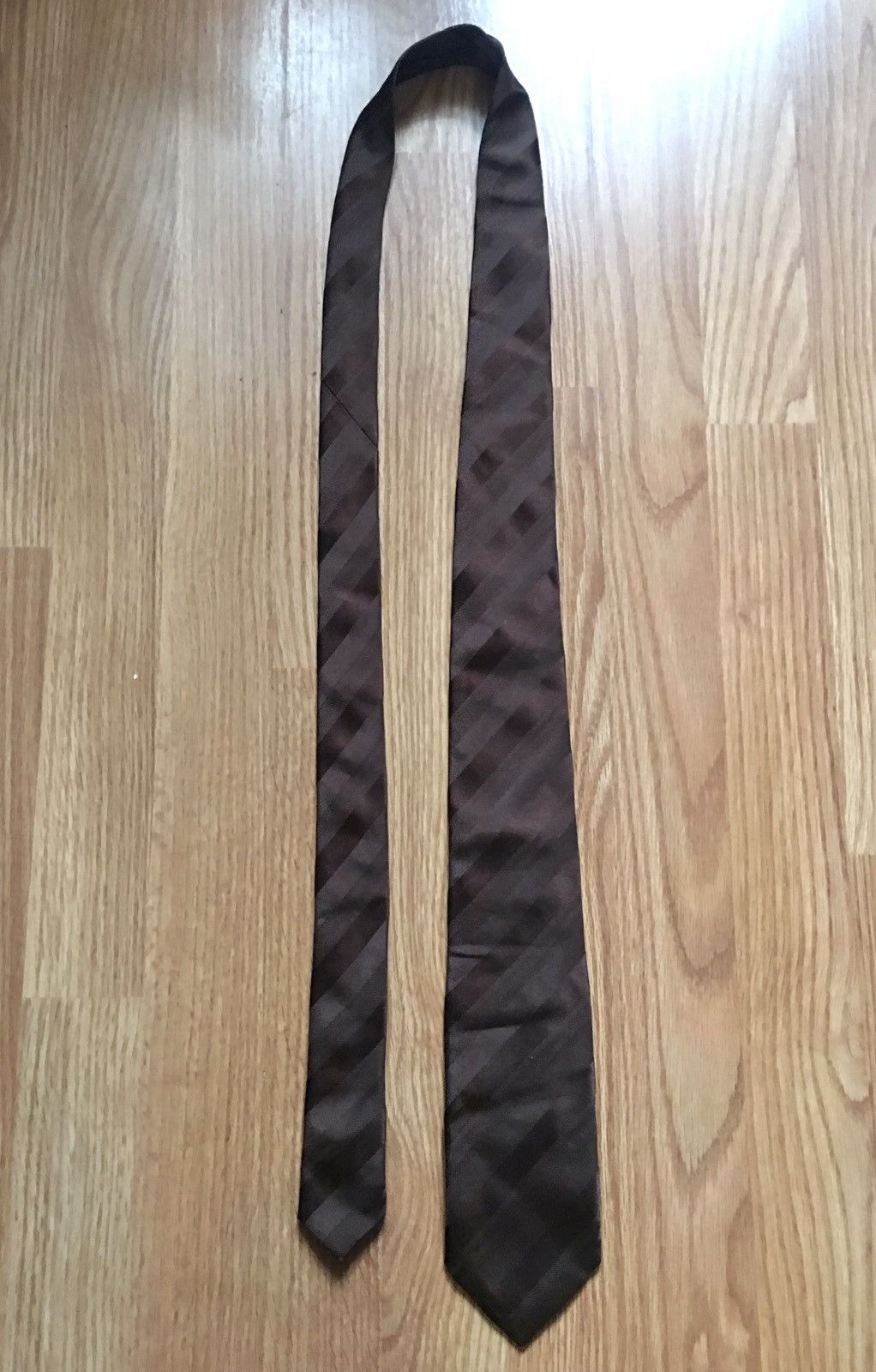 Corneliani Corneliani Brown Stripped Classic Silk Mens Tie Size ONE SIZE - 8 Thumbnail