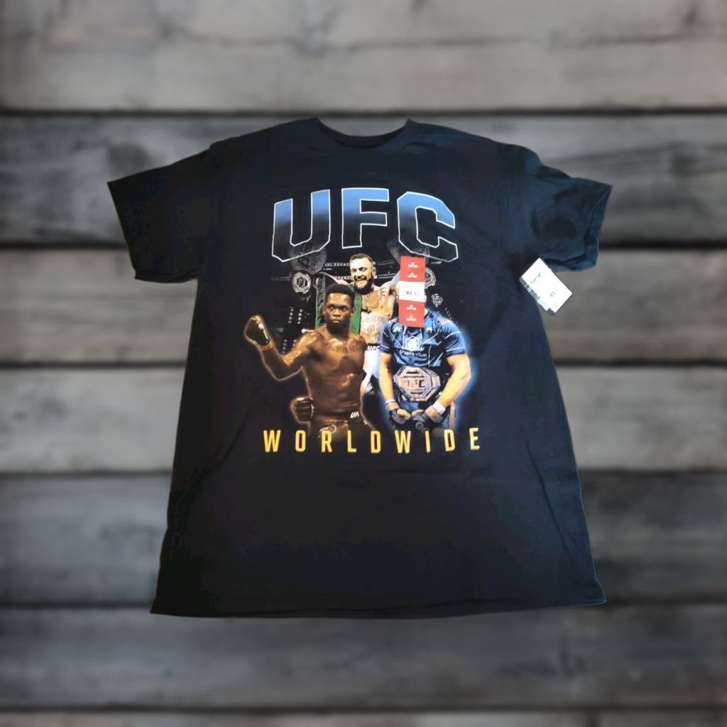 UFC UFC Tee Shirt NWT WorldWide Connor McGregor Jon Jones Israel Adesanya Size M Black Cotton Graphic Print Crew Neck Short Sleeve Mens Size US M / EU 48-50 / 2 - 1 Thumbnail