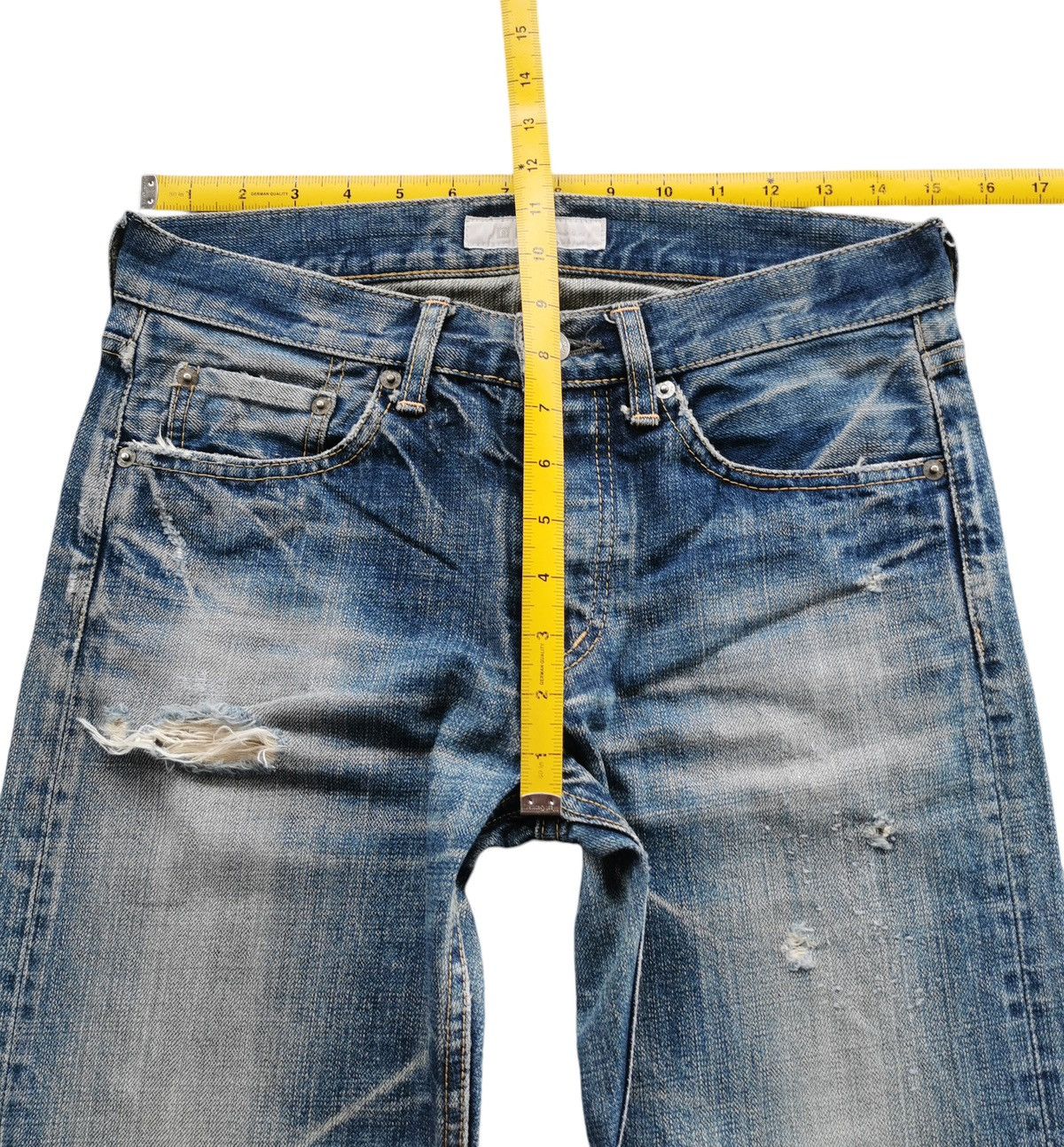 Japanese Brand Vintage DMG Distressed Japanese Denim Jeans Size US 30 / EU 46 - 12 Thumbnail