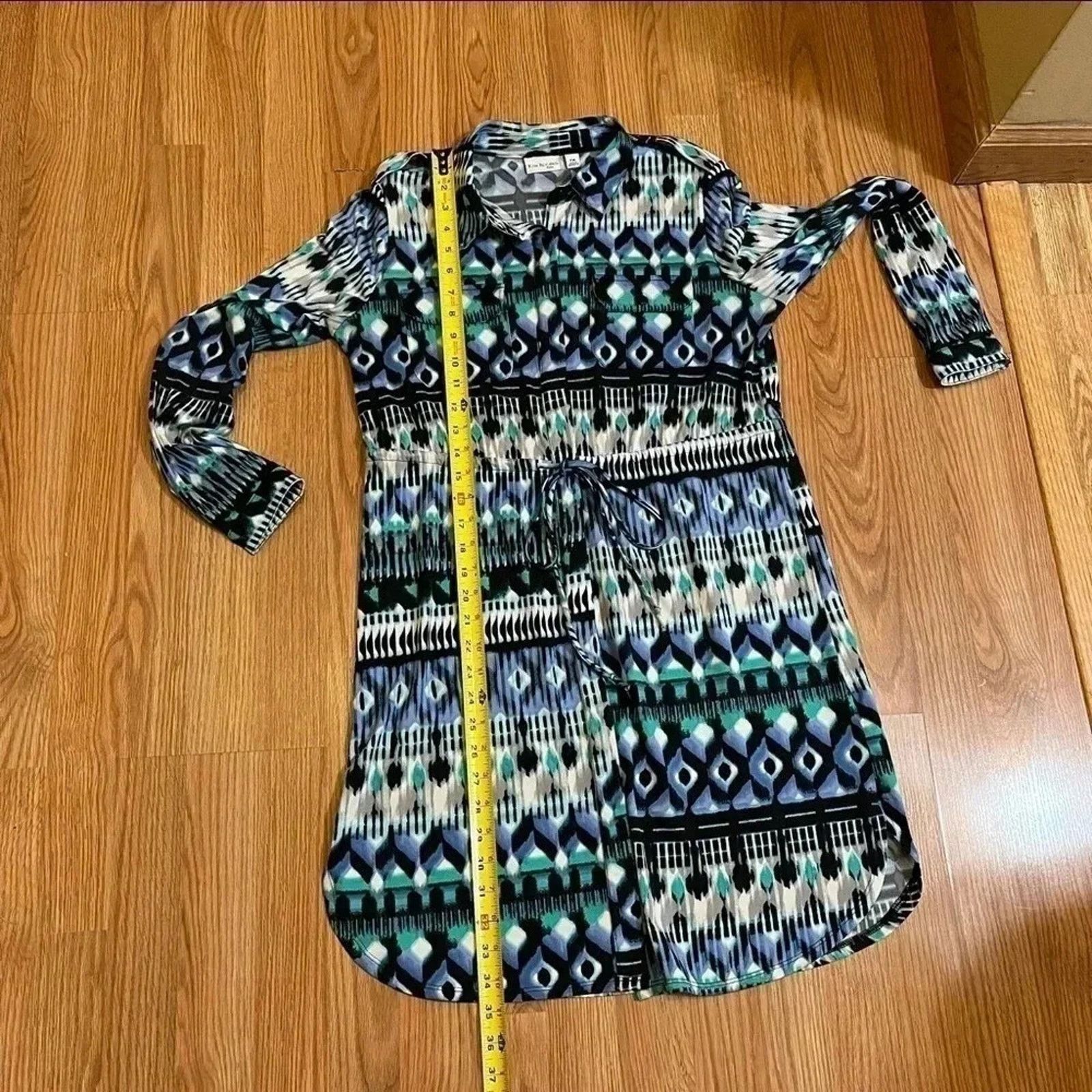 Other Kim Rogers Button Up Shirt Dress Women’s Petite Medium Blue Size M / US 6-8 / IT 42-44 - 8 Thumbnail