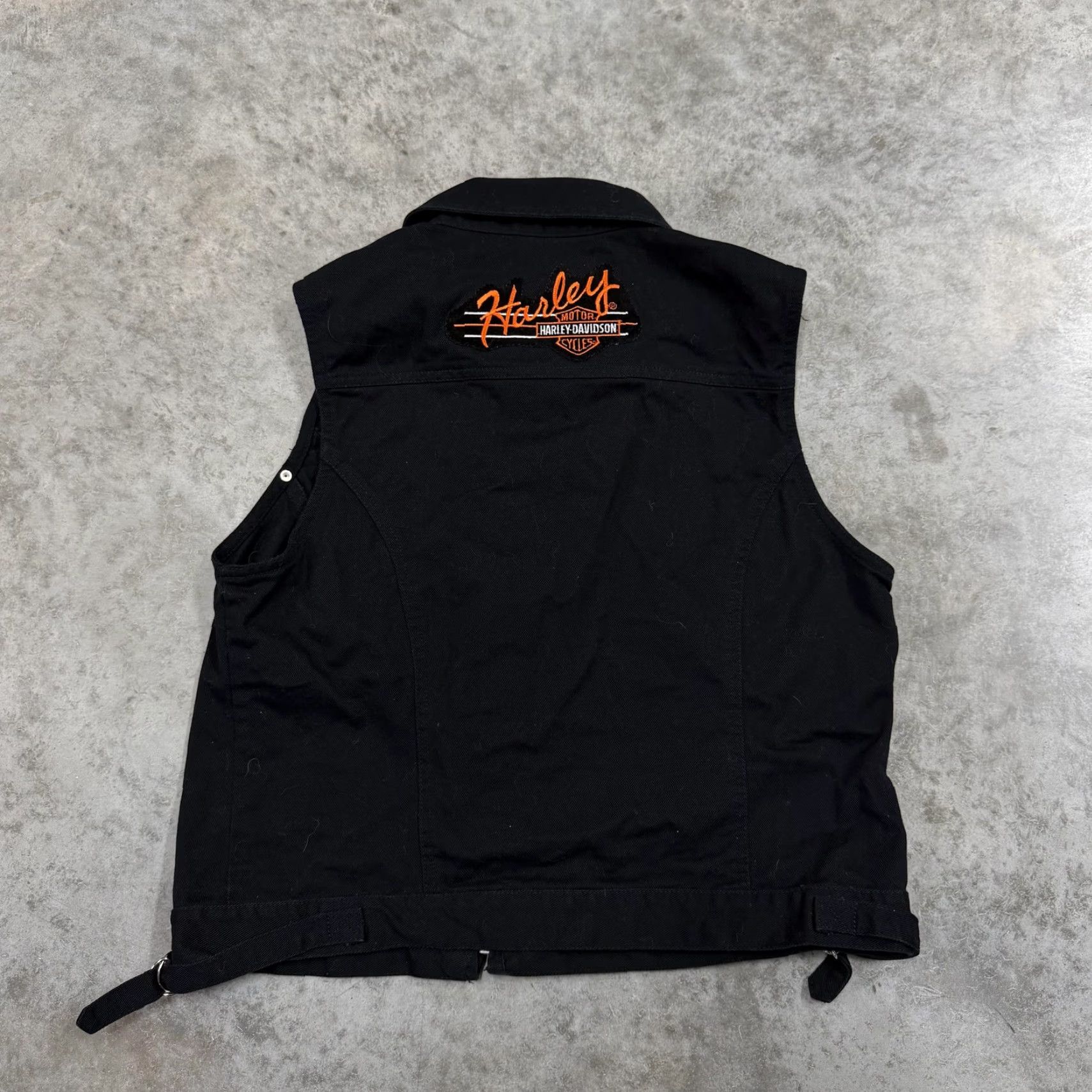 Faded Glory Faded Glory Vest Womens Large Black Denim Studded Harley Davidson Biker Size L / US 10 / IT 46 - 2 Thumbnail