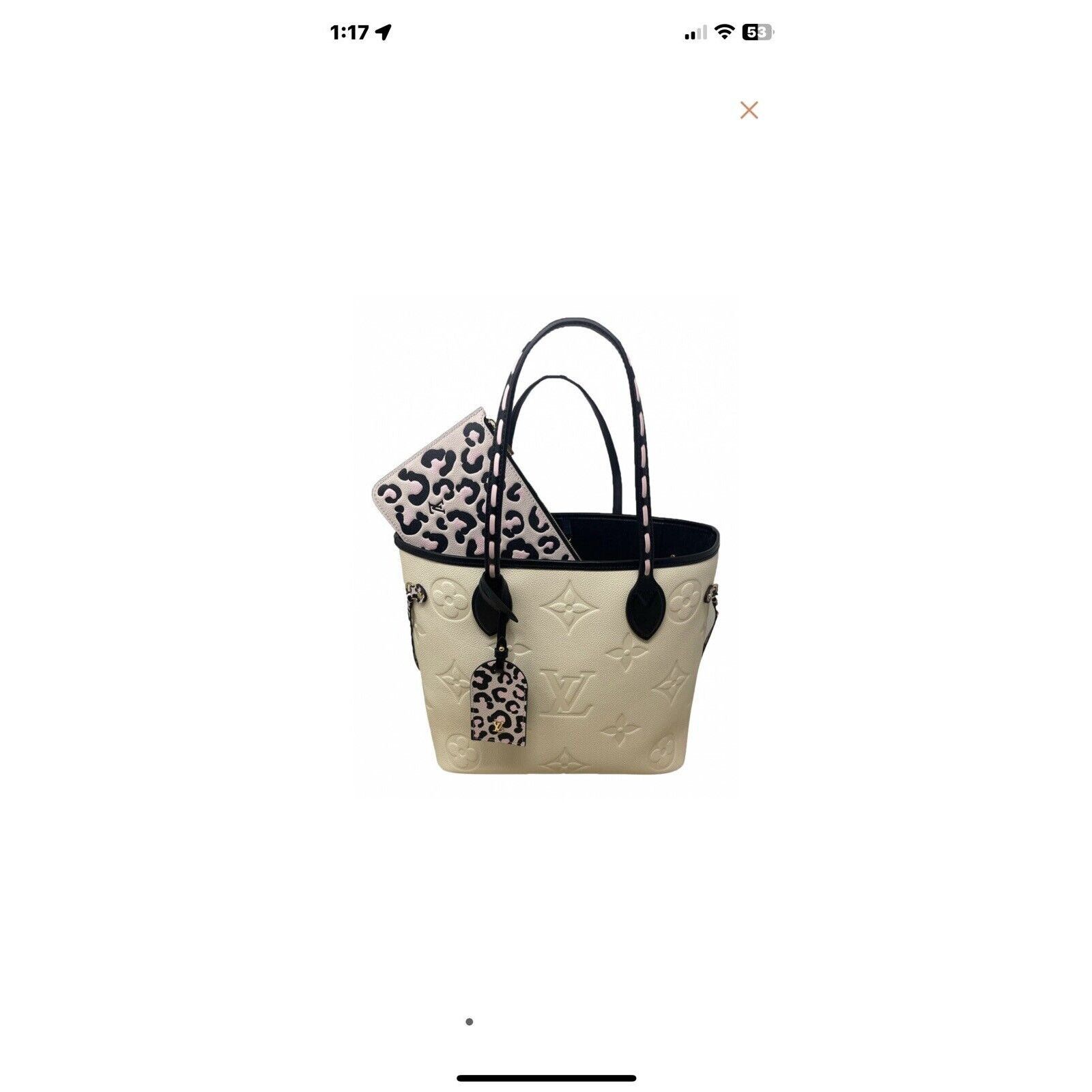 Louis Vuitton Louis Vuitton Neverfull Wild At Heart MM Ivory Leather Size ONE SIZE - 14 Thumbnail