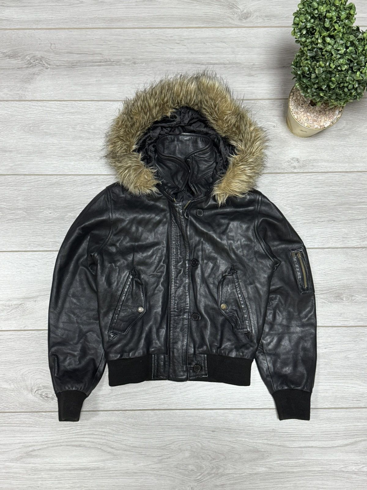 Genuine Leather Leather N2B bomber archive jacket vintage opium avant garde Size L / US 10 / IT 46 - 1 Thumbnail