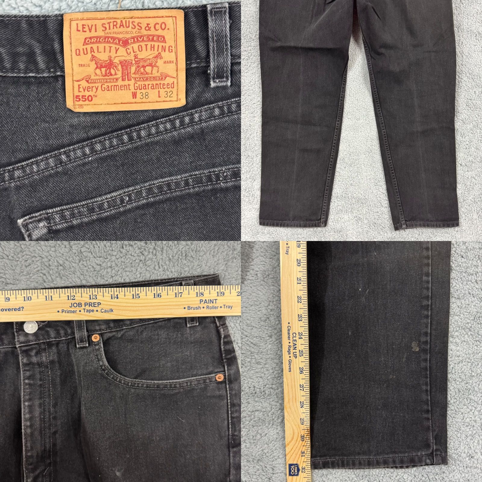 Levi's Vintage Levi'S 550 Jeans - 90s USA Mens Fit 38x32 Black Denim Size US 38 / EU 54 - 8 Thumbnail