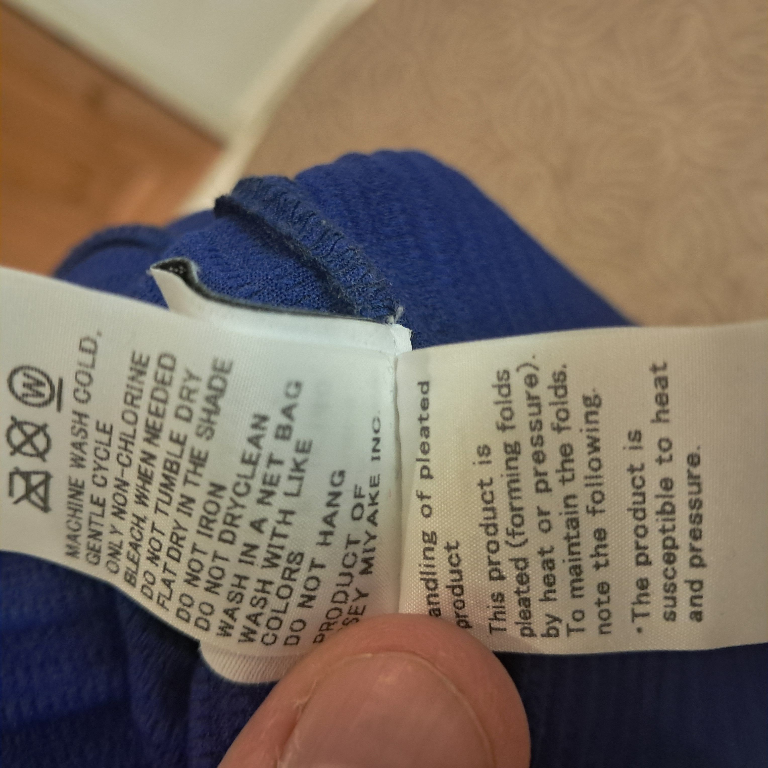 Blue pleated issey miyake hoodie