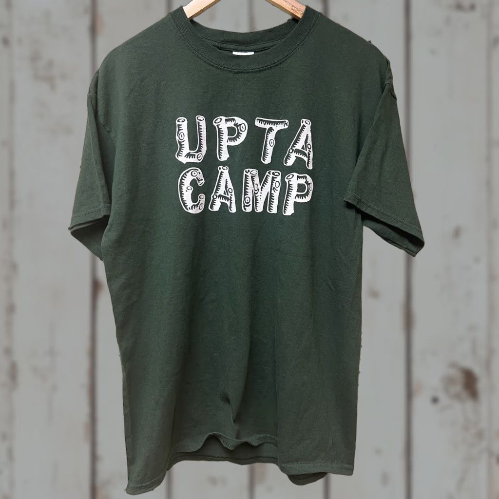 Vintage CAMP T-Shirt Green Short Sleeve Crew Neck L Men Summer Camp Adirondack Lettering Retro Style Size US L / EU 52-54 / 3 - 1 Thumbnail