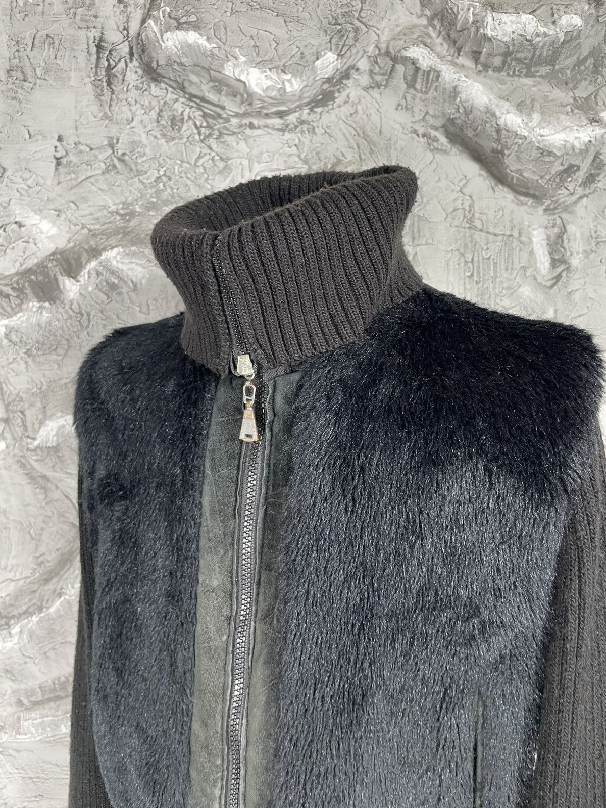 Hysteric Glamour × If Six Was Nine × Japanese Brand 2000s Y2K Fur Knit Zip Jacket Hysteric LGB Japanese Style Size US S / EU 44-46 / 1 - 6 Thumbnail