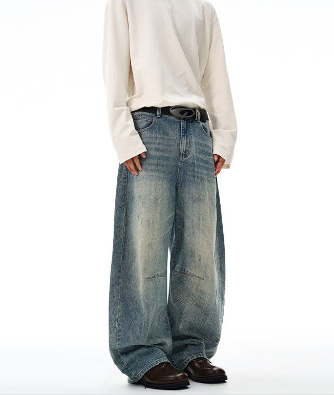Japanese Brand American-style baggy wide-leg curved jeans for men Size US 32 / EU 48 - 3 Thumbnail
