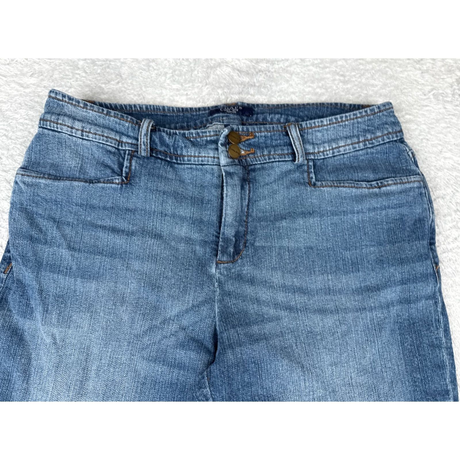 Chaps Chaps Jeans Women 10P Petite 29x20 Blue Denim Capri Crop Mid Rise Cotton Blend Size 32" / US 10 / IT 46 - 4 Thumbnail