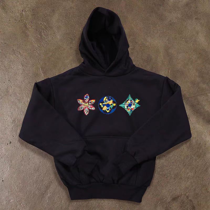 Japanese Brand Street Hip Hop Printed Thickened Hooded Sweatshirt Size US M / EU 48-50 / 2 - 3 Thumbnail