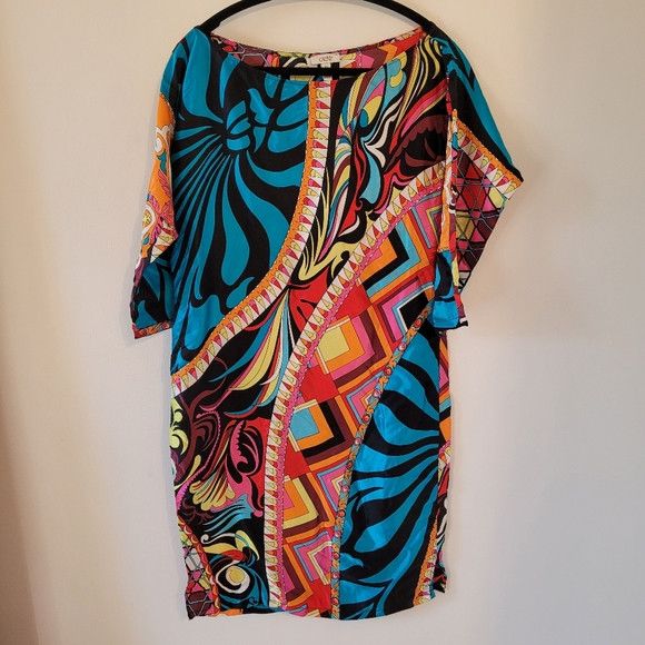 Vintage Caché Vintage 100% Silk 70s Style Party Dress 90s - Xs Size XS / US 0-2 / IT 36-38 - 2 Thumbnail
