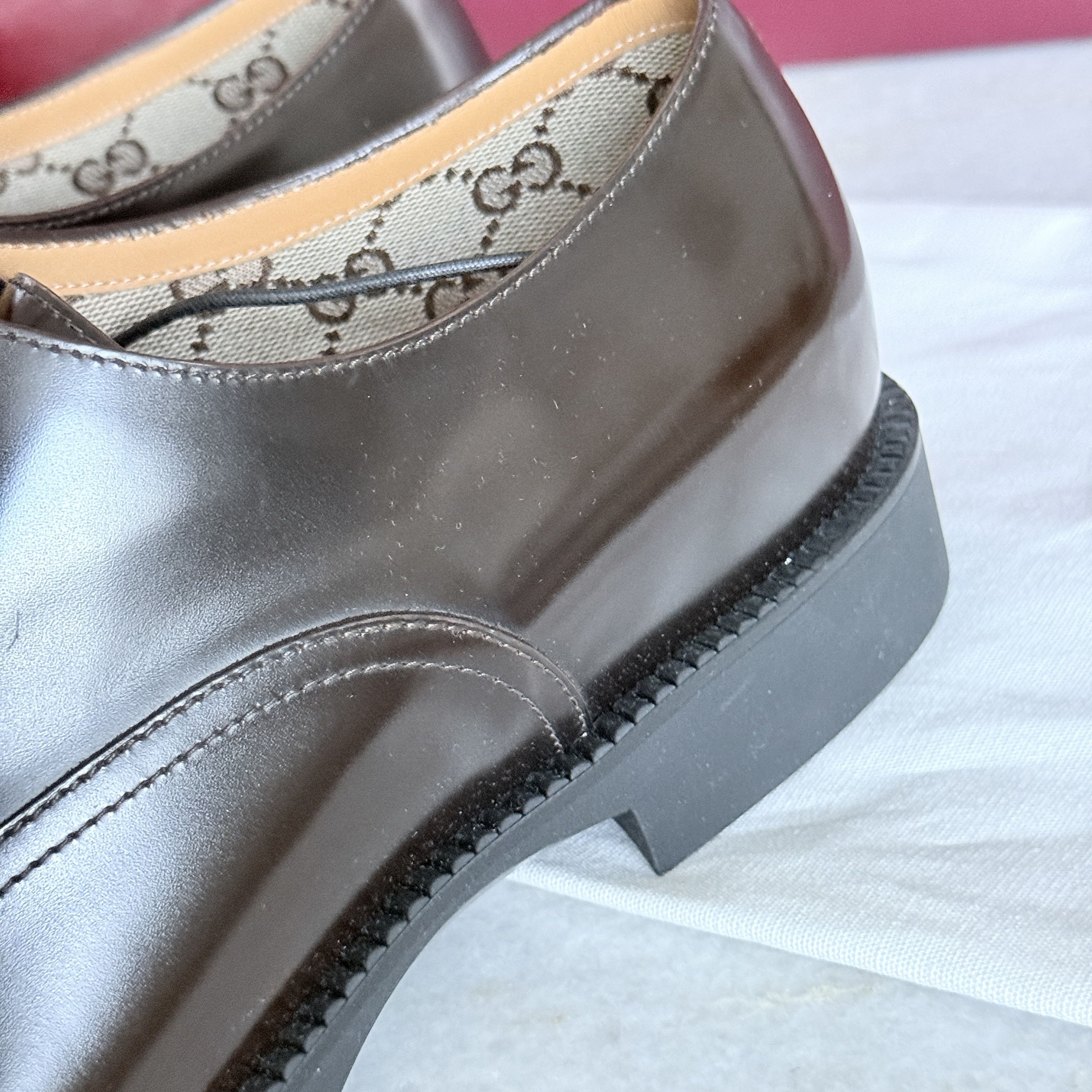 Gucci Gucci 812153 Mens Tempe Cap-Toe Brown Leather Oxford Shoes Size US 8.5 / EU 41-42 - 18 Thumbnail