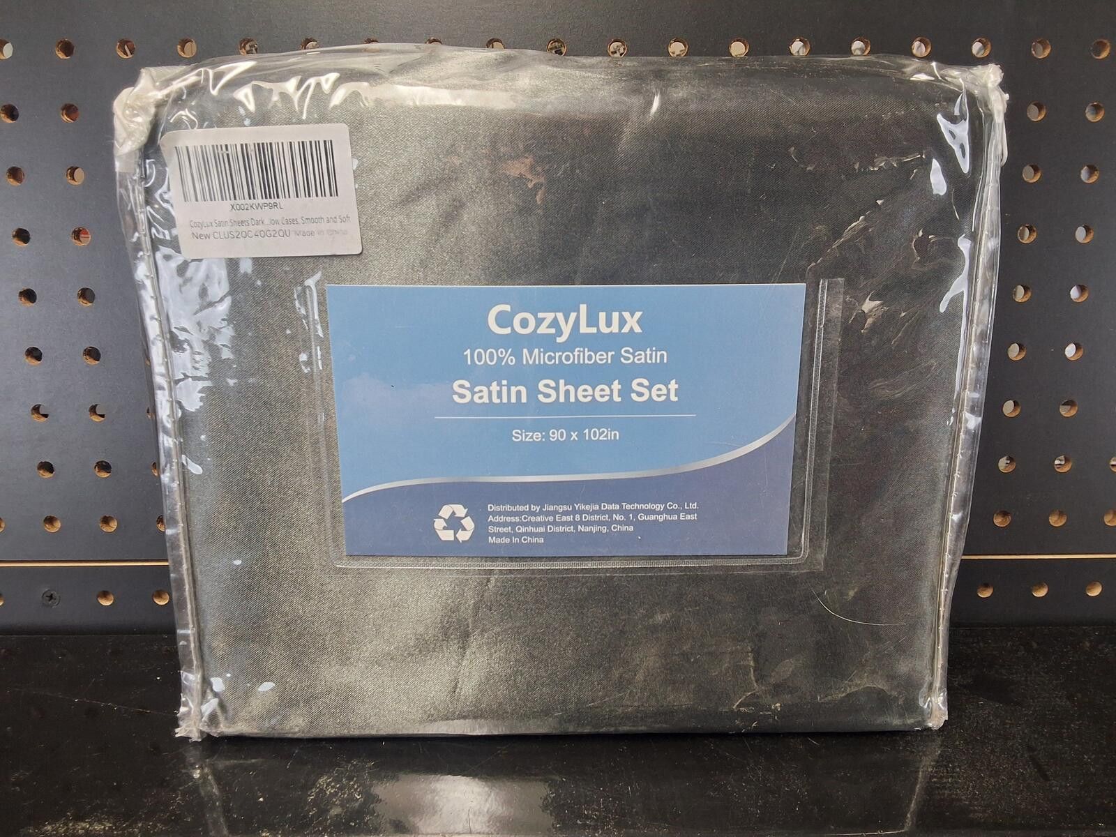 Other Queen size CozyLux Satin Sheet Set - Dark Gray Size ONE SIZE - 1 Thumbnail