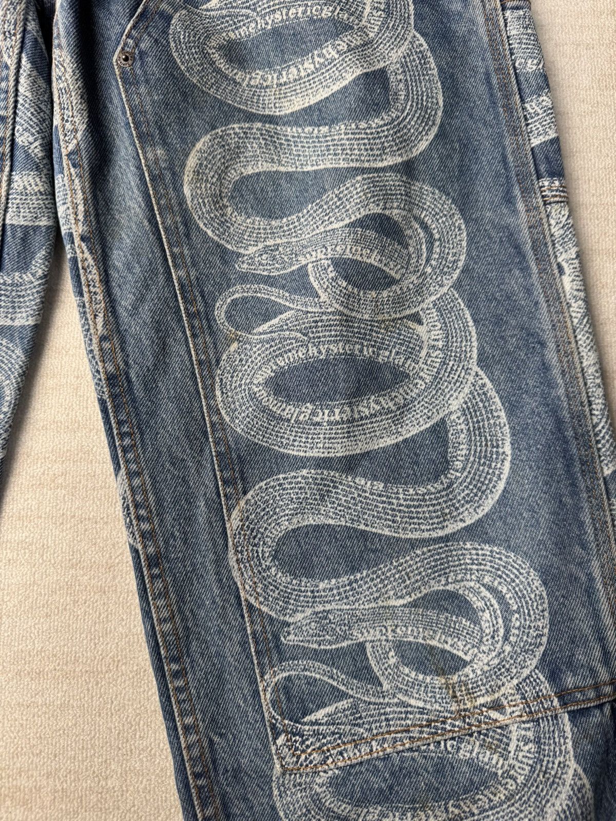 Hysteric Glamour × Supreme Snake double knee denim 32 Size US 32 / EU 48 - 4 Thumbnail