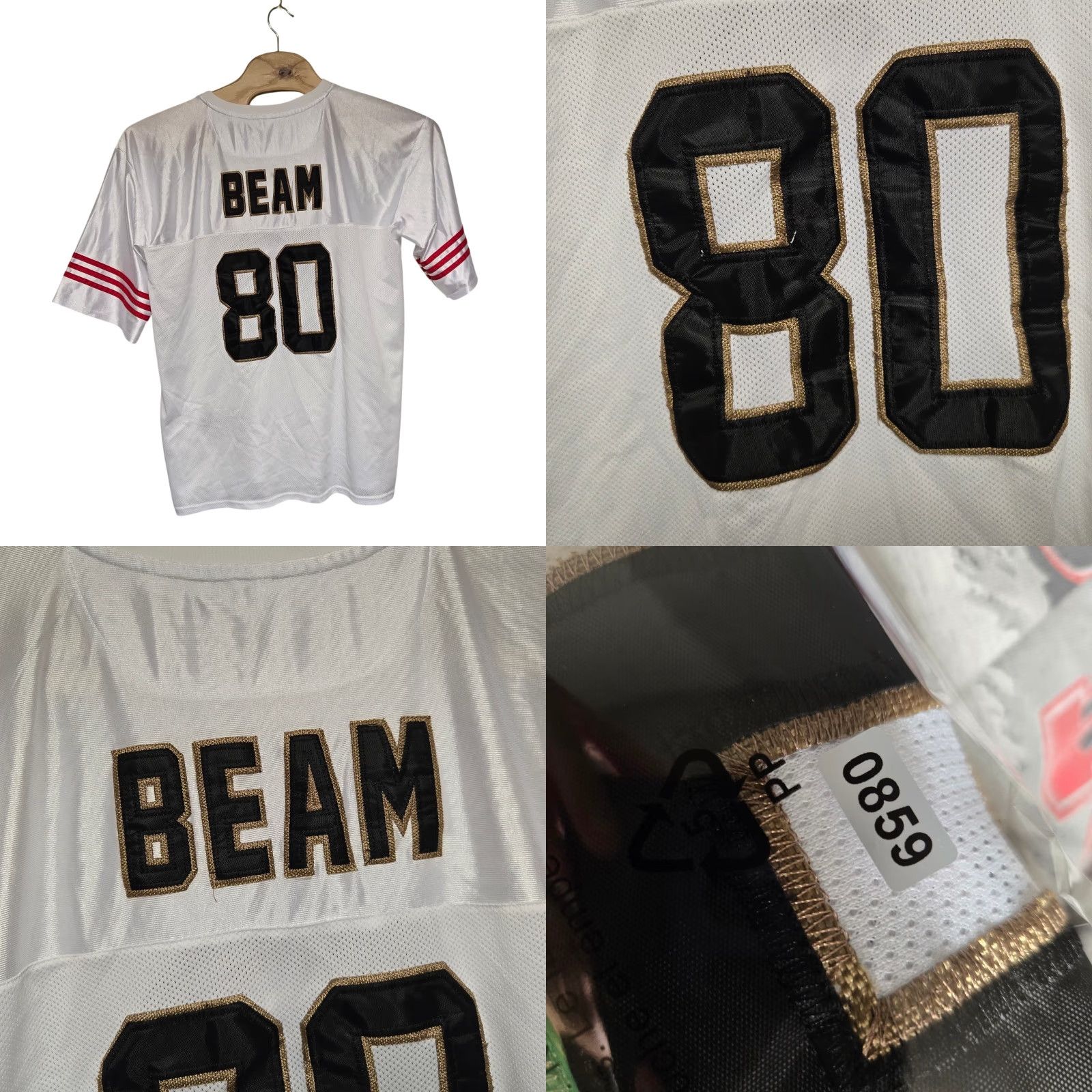 Vintage VINTAGE Jim Beam Football Jersey Embroidered Adult XXL Size White Men Mens 2XL Genuine Beam Whiskey Size US XXL / EU 58 / 5 - 8 Thumbnail