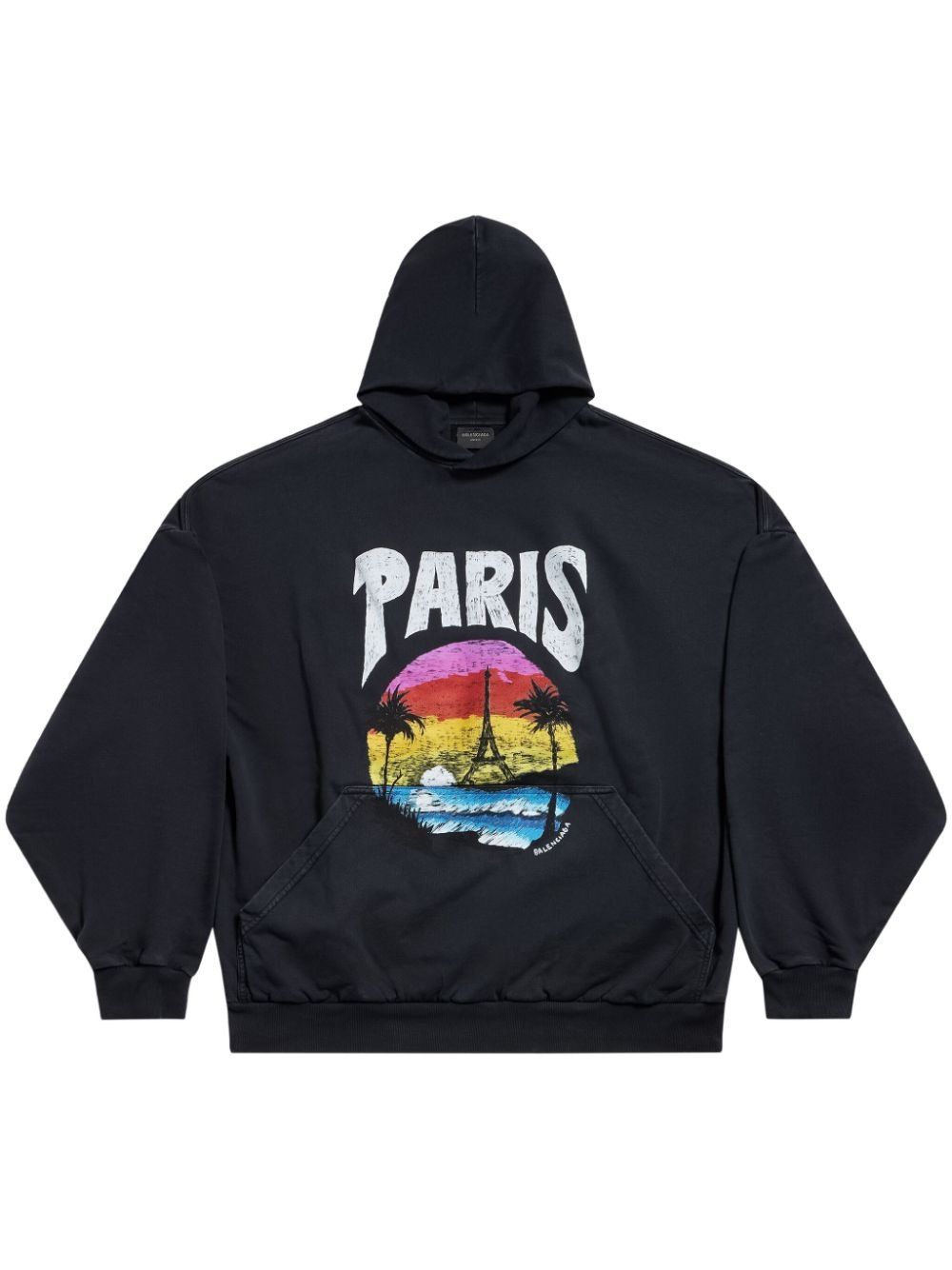 Balenciaga o1bcso1str0625 Paris Tropical Cotton Hoodie in Multicolor Size XS / US 0-2 / IT 36-38 - 1 Thumbnail