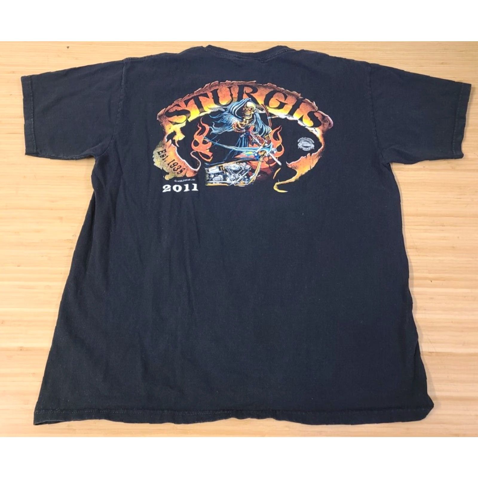 Vintage Sturgis 2011 T-Shirt Men's XL Black Hills Rally Graphic Print Cotton Crew Neck Short Sleeve Noble Wear Biker Motorcycle Classic Size US XL / EU 56 / 4 - 5 Thumbnail