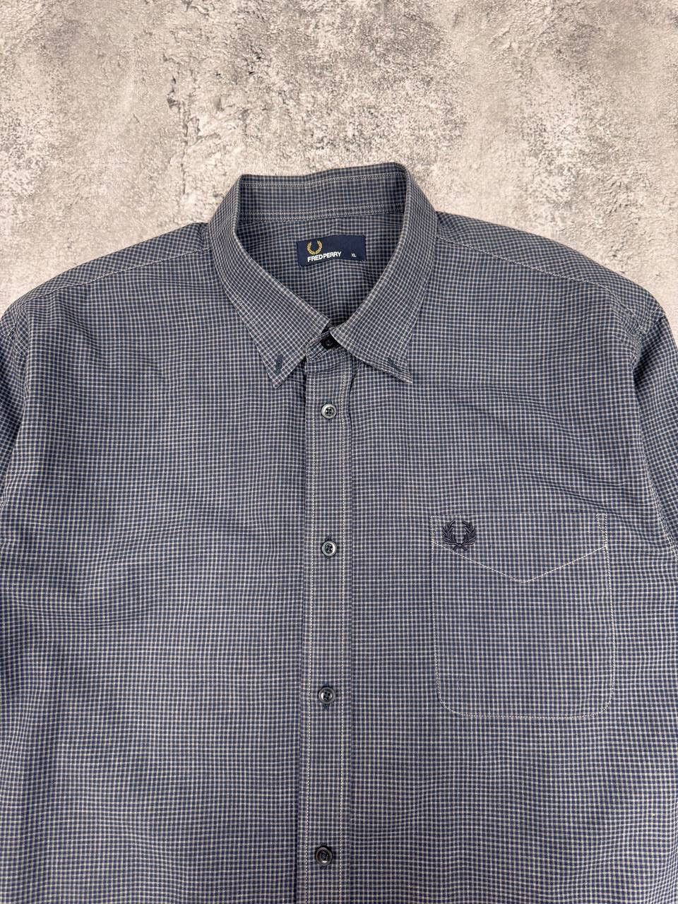 Fred Perry Fred Perry Men Shirt Check Grey/ Navy Size XL Size US XL / EU 56 / 4 - 2 Thumbnail