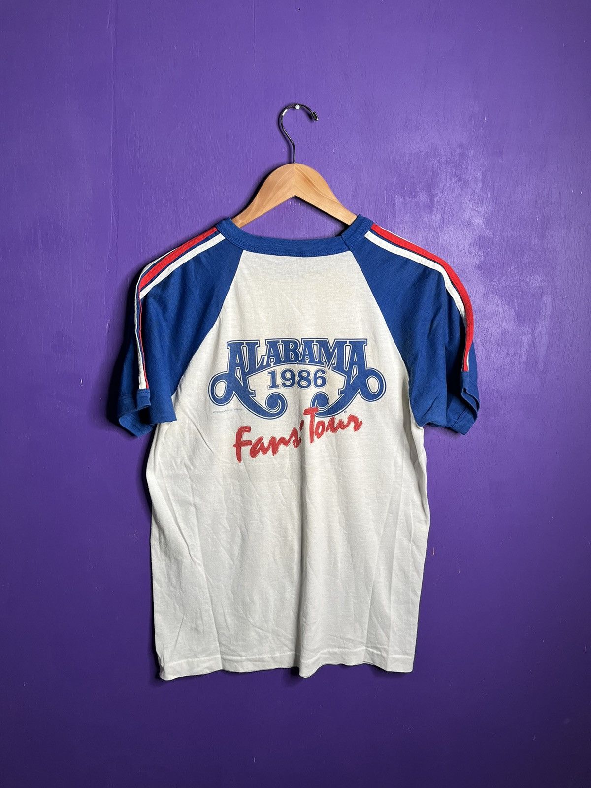 Band Tees × Vintage Vintage 1986 Alabama fans bus tour raglan t-shirt Size US M / EU 48-50 / 2 - 2 Thumbnail