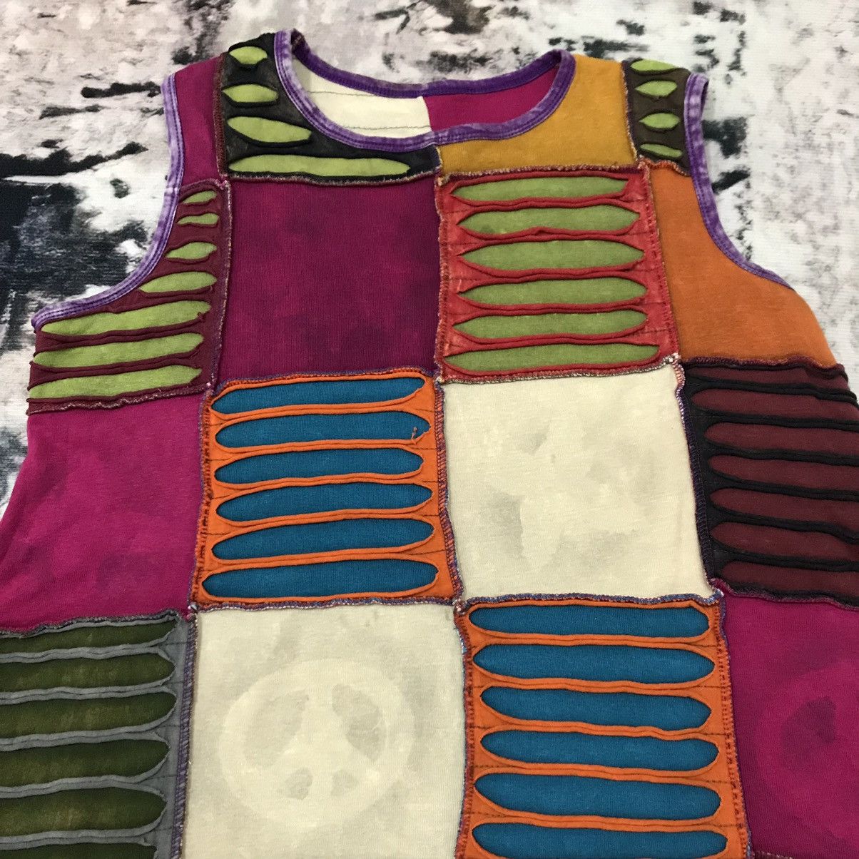 Custommade × Japanese Brand Nepaile Custommade Patchwork Multicolor Sleeveless Dress Size S / US 4 / IT 40 - 2 Thumbnail