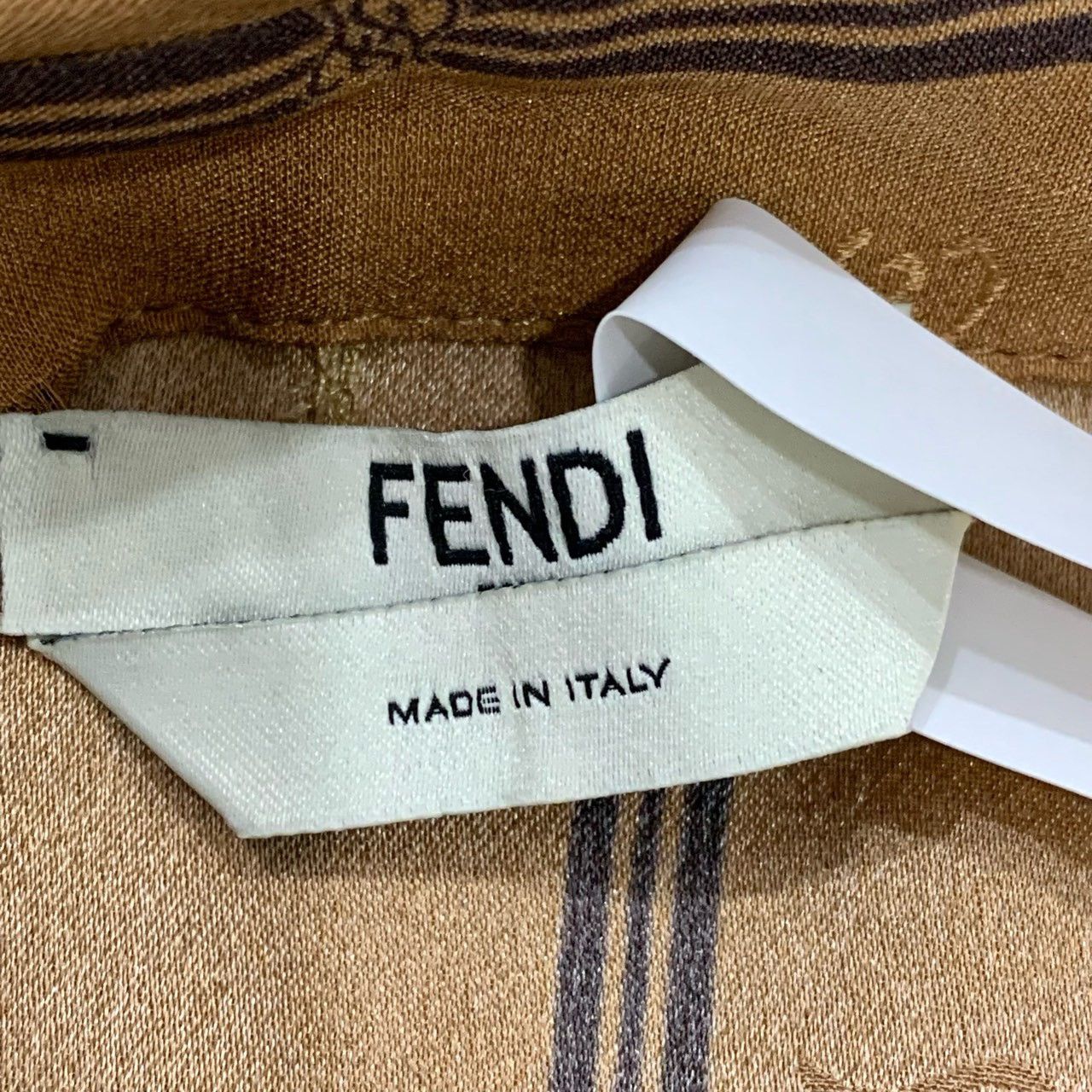 Fendi Fendi Textured Collar Brown Striped Silk Long-Sleeve Shirt Size M / US 6-8 / IT 42-44 - 5 Thumbnail