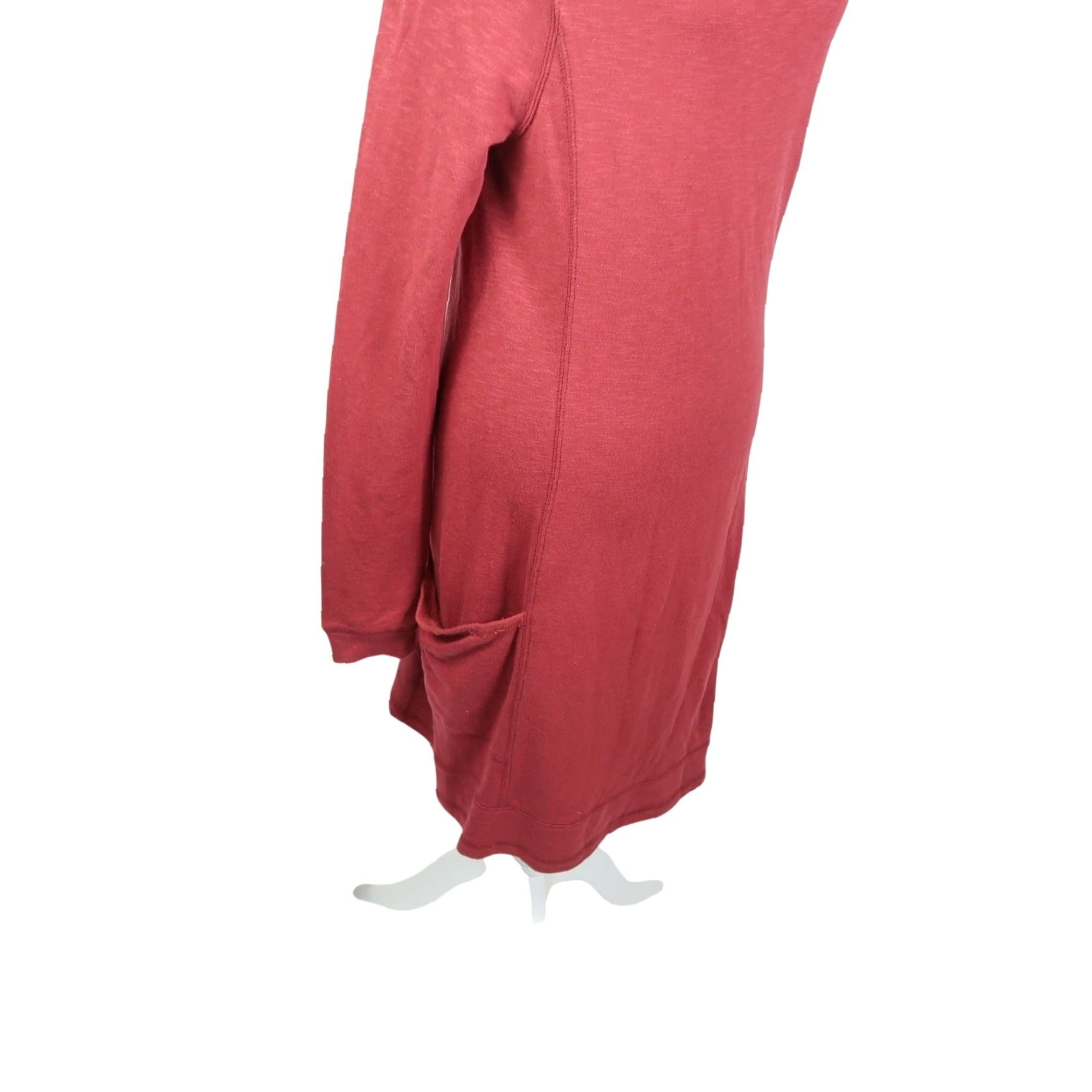 Vintage Horny Toad Dress S Women Knee Length Red Cowl Neck Long Sleeve Knit Solid Casual Size S / US 4 / IT 40 - 5 Thumbnail