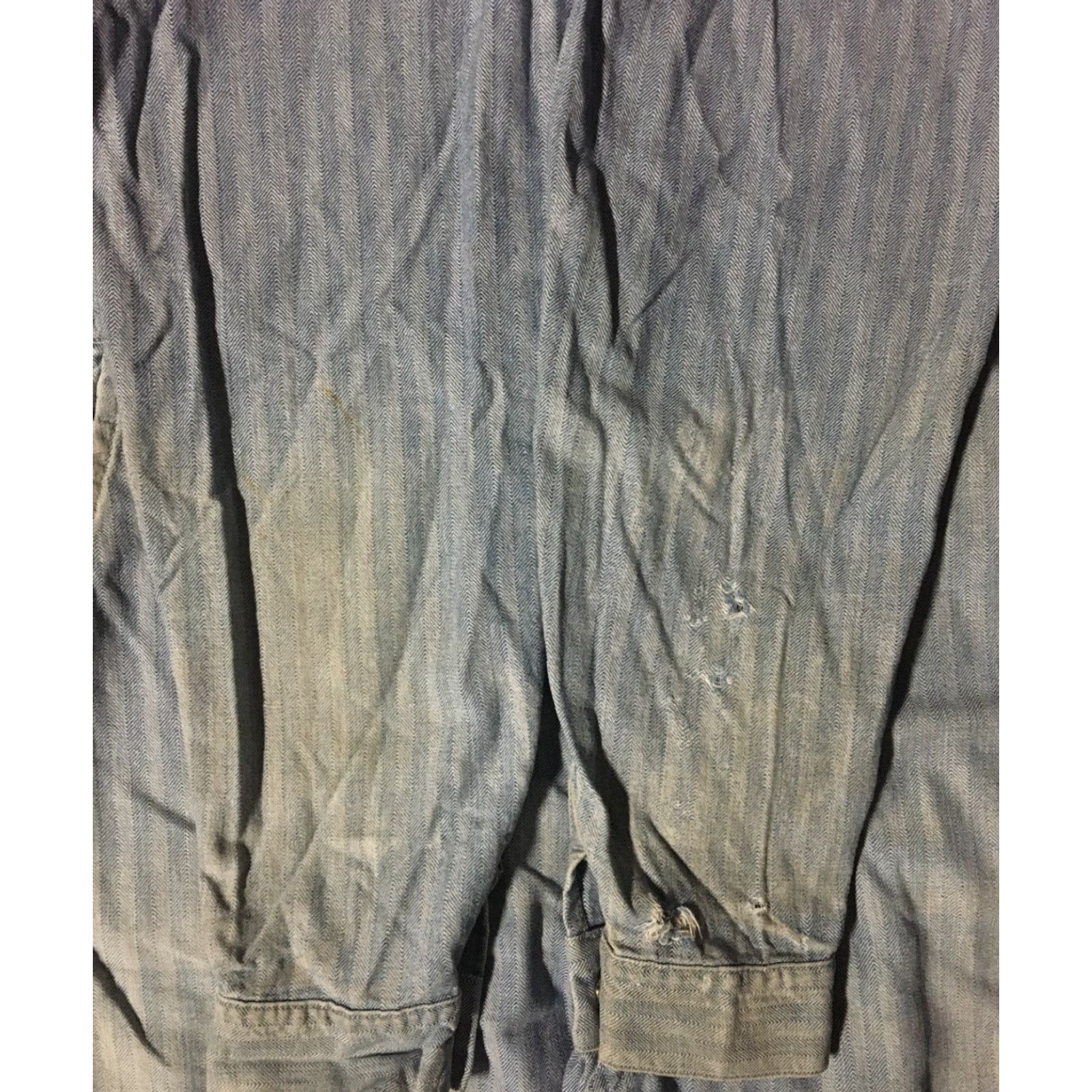 Lee VINTAGE 50s Lee Union Alls Herringbone Distressed Sanforized Coveralls Long Sleeve 100% Cotton L/XL United States Mens Womens Boys Girls Size US 33 - 4 Thumbnail