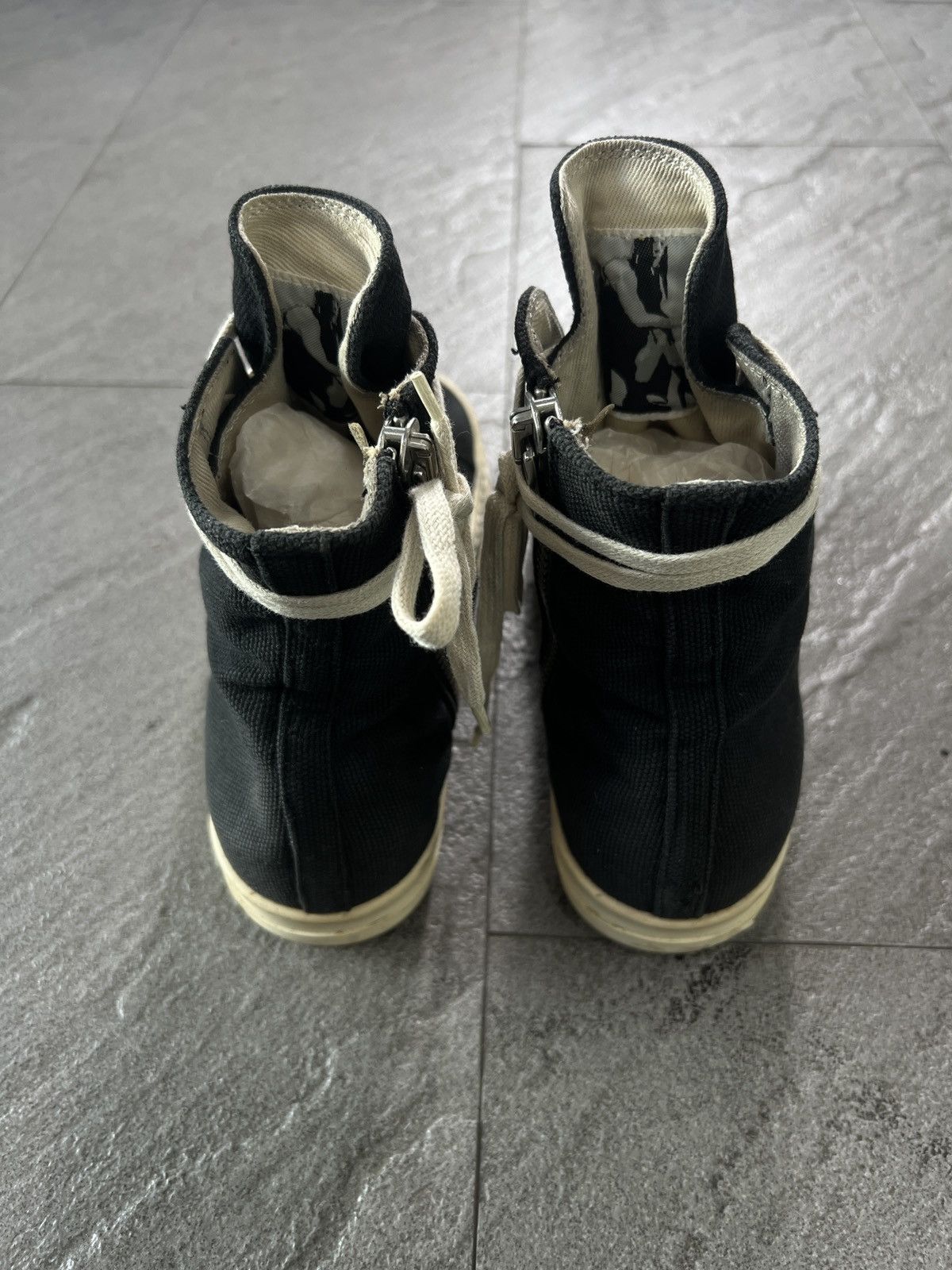 Rick Owens Drkshdw Rick Owens DRKSHDW Ramones High Canvas Black EU39.5 Size US 9.5 / IT 39.5 - 4 Thumbnail
