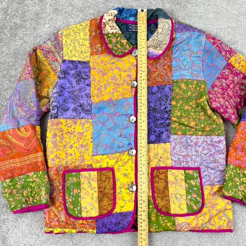 Vintage VINTAGE Willow Ridge Jacket Adult Womens Small Patchwork Silk Grannycore Cottage BOHO Size S / US 4 / IT 40 - 4 Thumbnail
