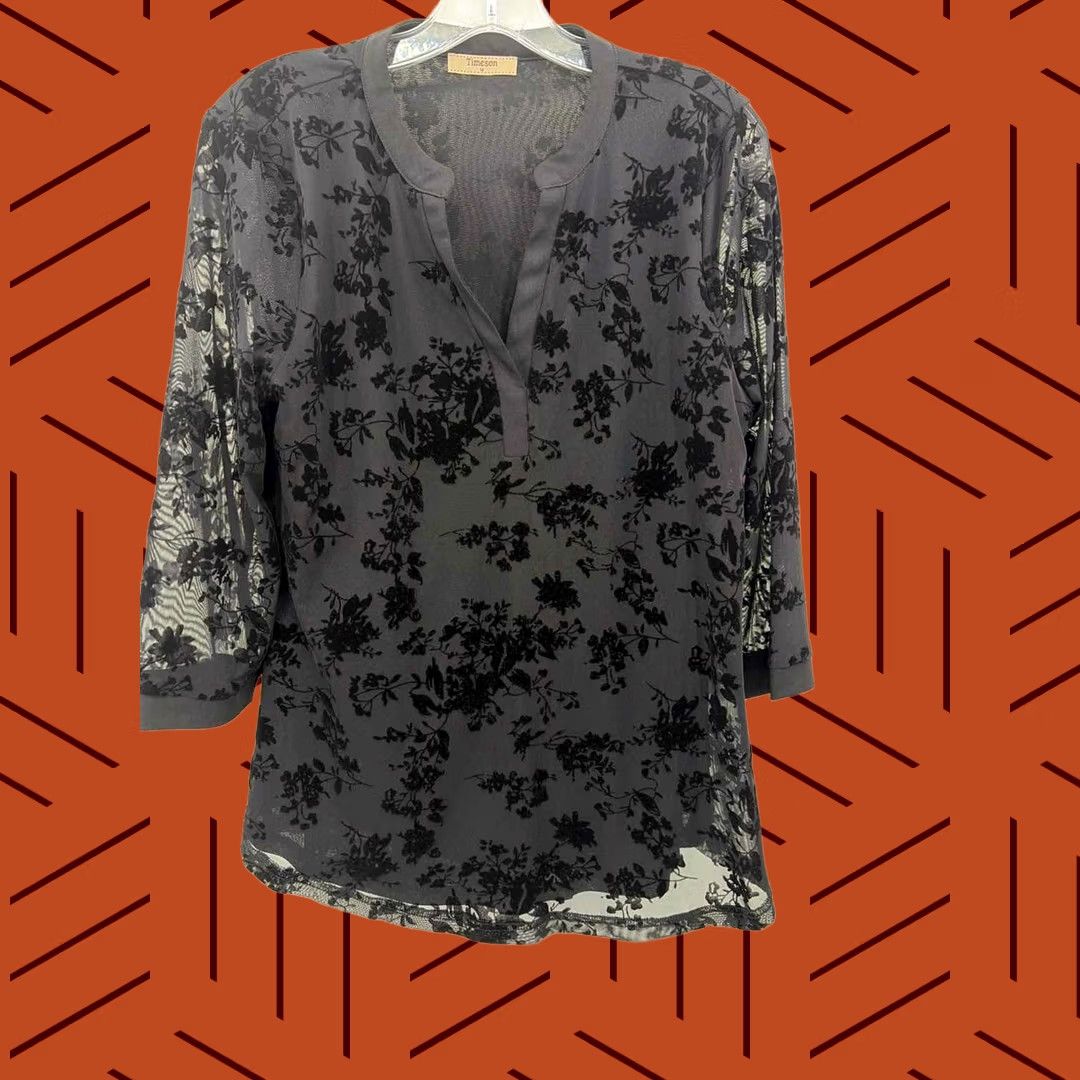 Vintage Pre-Owned Timeson Black Size Medium Blouse Size M / US 6-8 / IT 42-44 - 1 Thumbnail