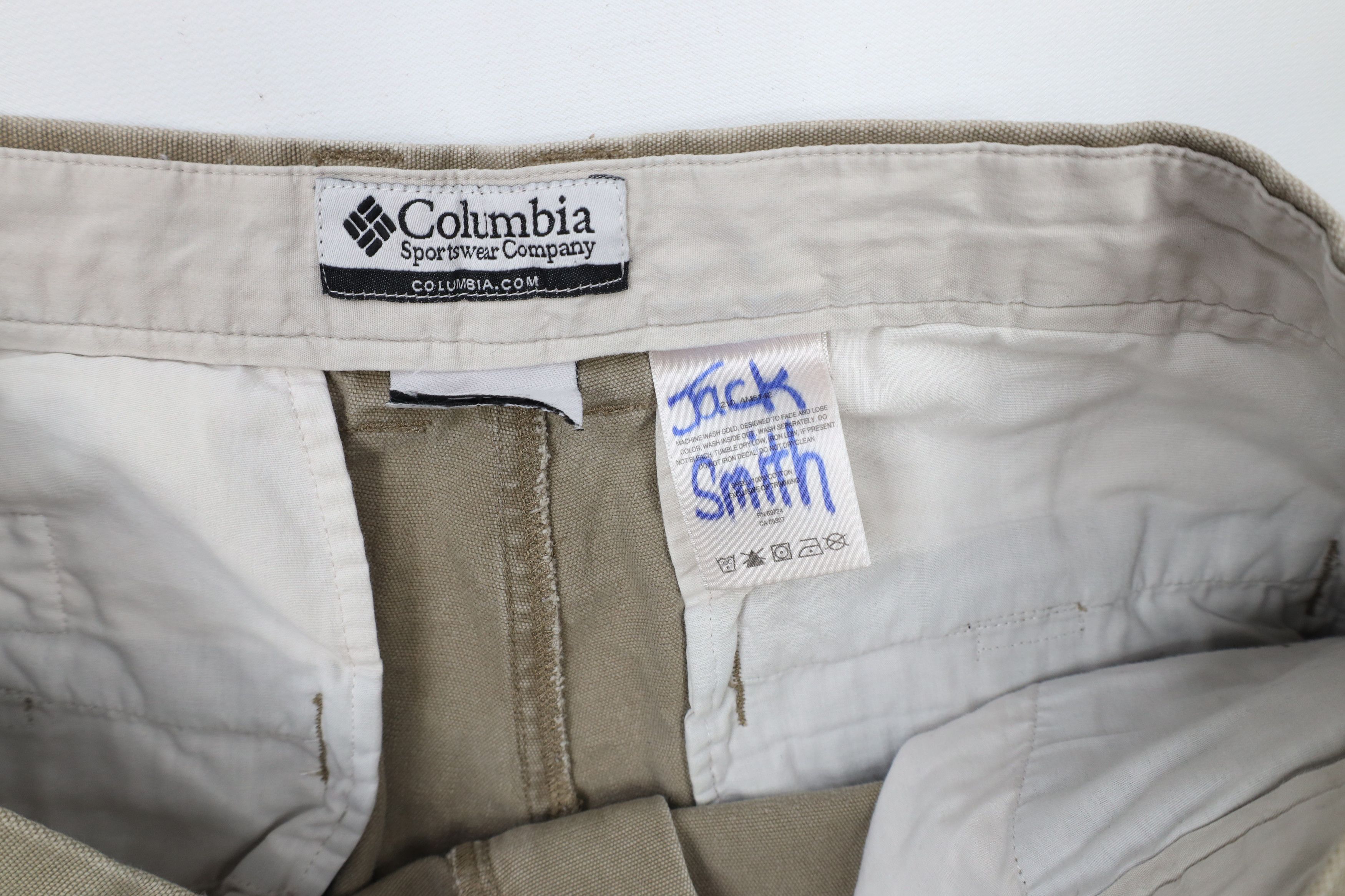 Columbia × Vintage Vintage Y2K Columbia Canvas Wide Leg Dungaree Pants Beige Size US 32 / EU 48 - 8 Thumbnail