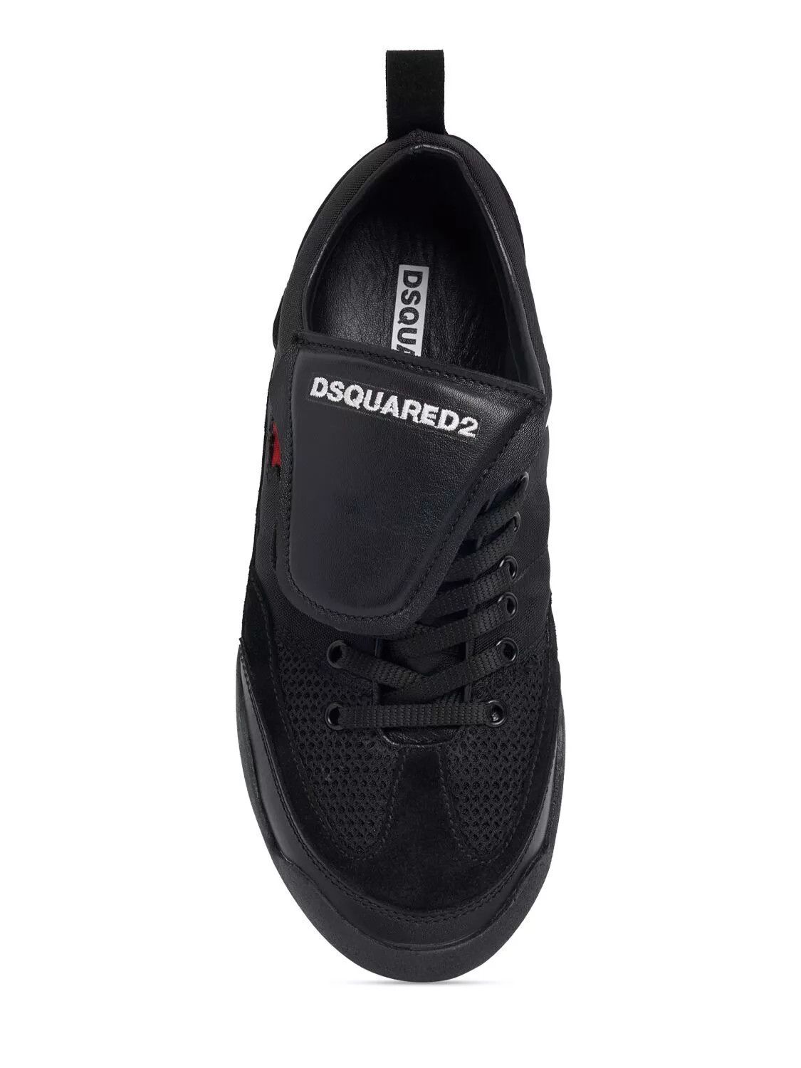 Dsquared2 DSQUARED2 Soccer Black Leather Low Top Sneakers New Size US 6 / EU 39 - 5 Thumbnail