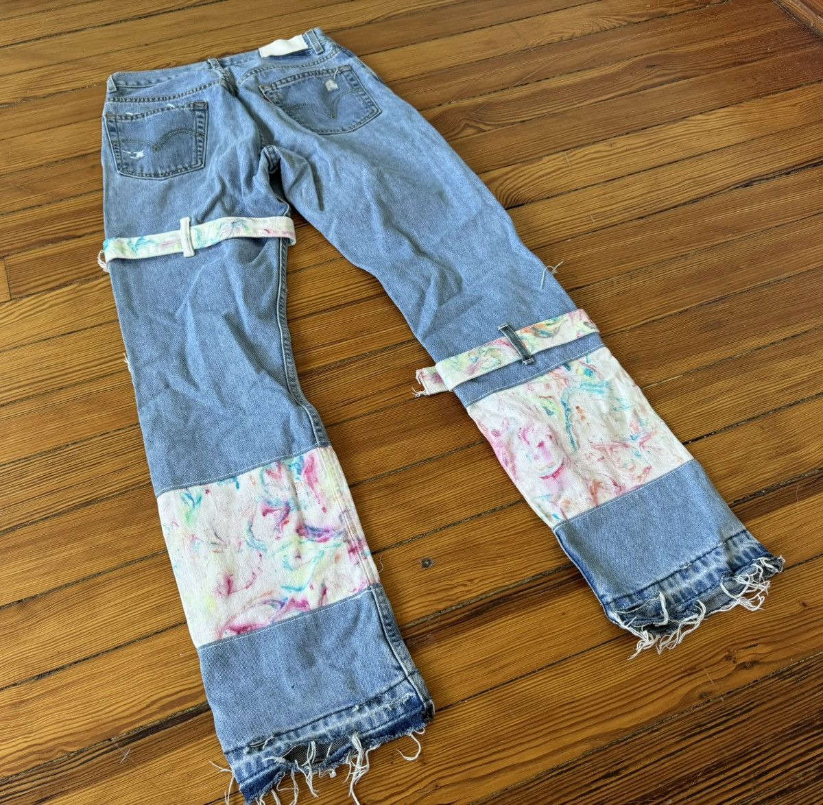 Other OG Dasyori Yori Jeans Marble Dye Denim Butterrails 5 Stripe Size US 30 / EU 46 - 6 Thumbnail