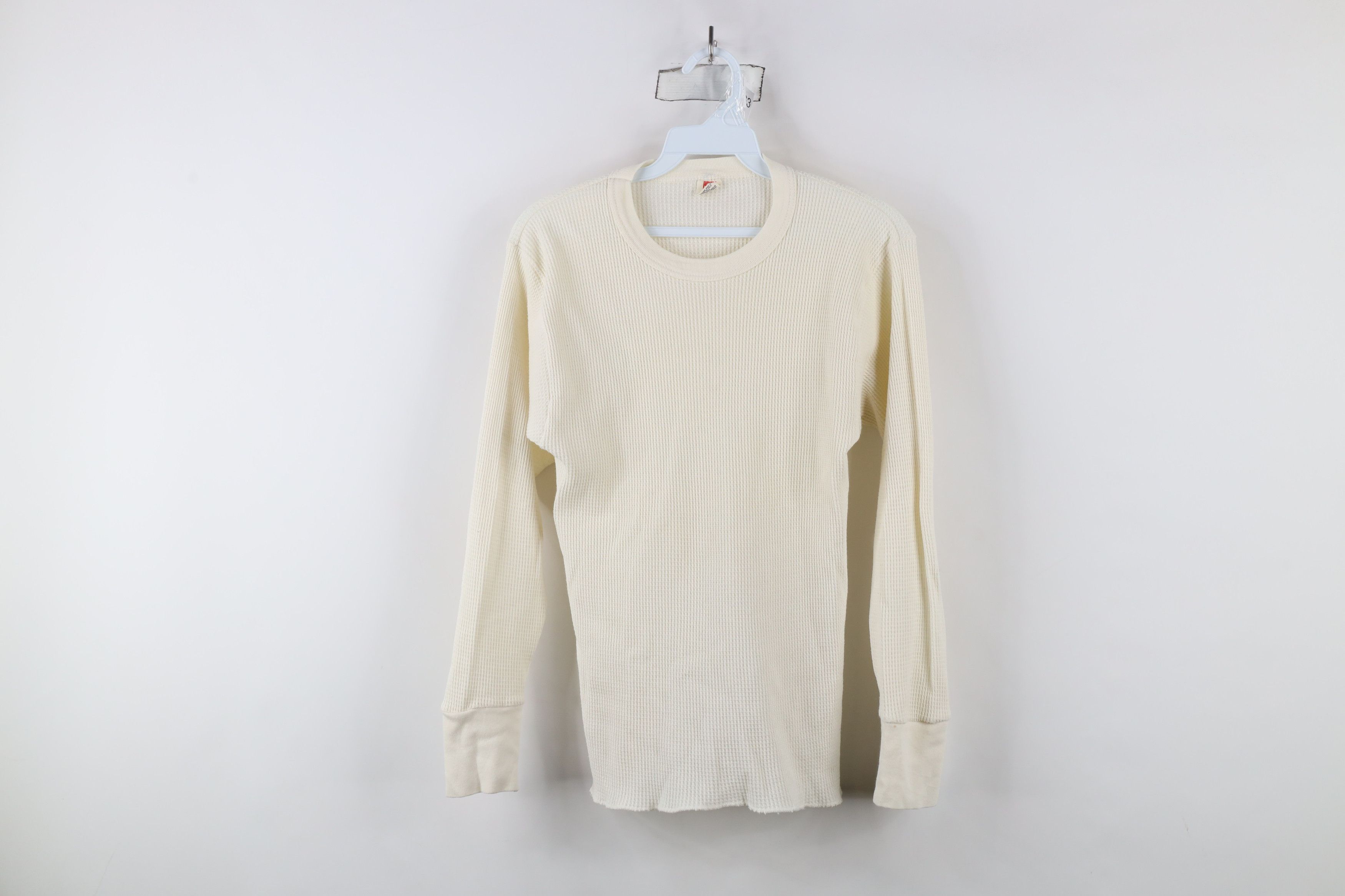 Hanes × Vintage Vintage 70s Hanes Waffle Knit Long Sleeve T-Shirt USA Size US M / EU 48-50 / 2 - 1 Thumbnail