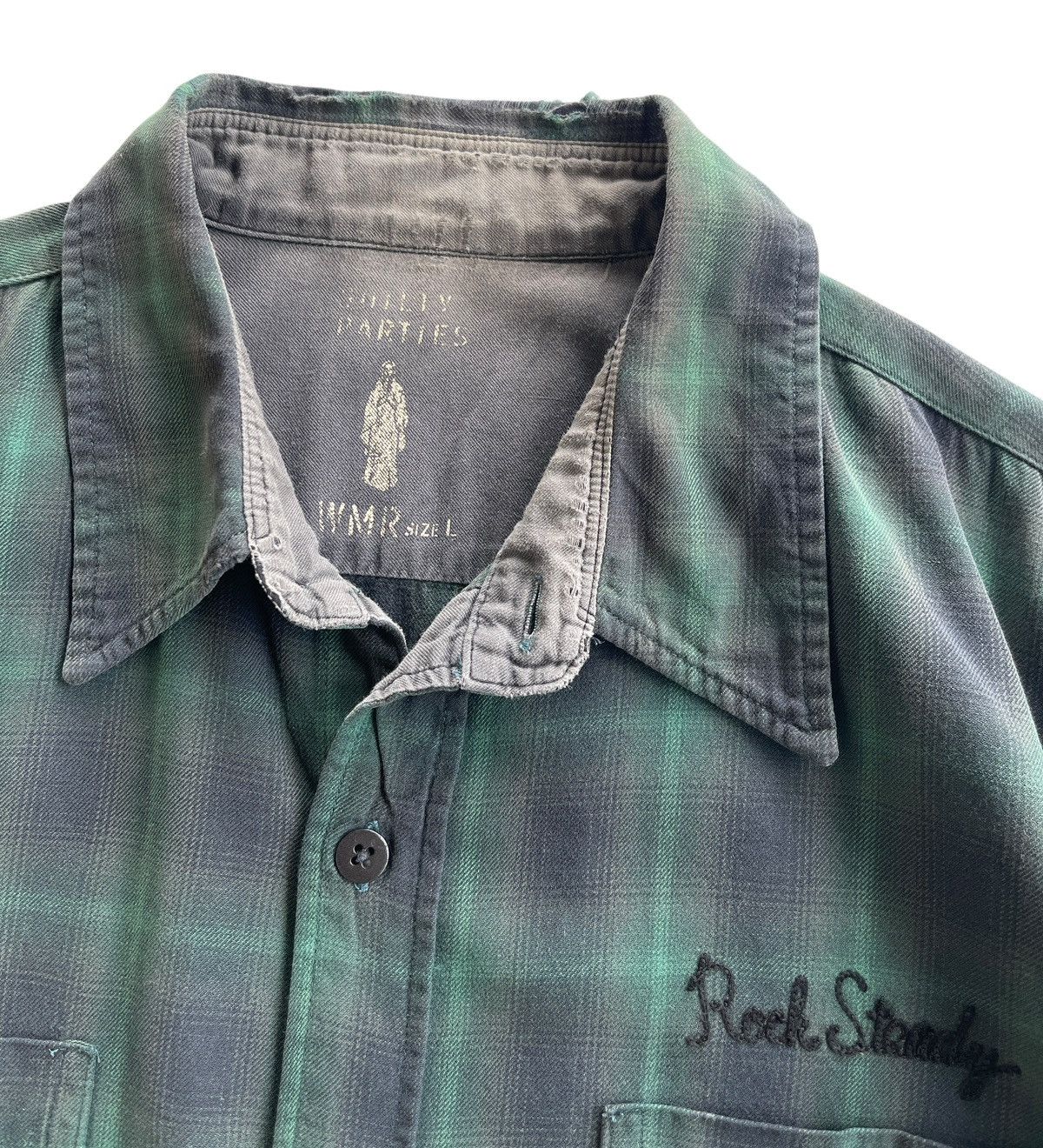 Wacko Maria "Rock Steady" Guilty Parties Distressed Sunfaded Ombre Shirt Size US L / EU 52-54 / 3 - 7 Thumbnail