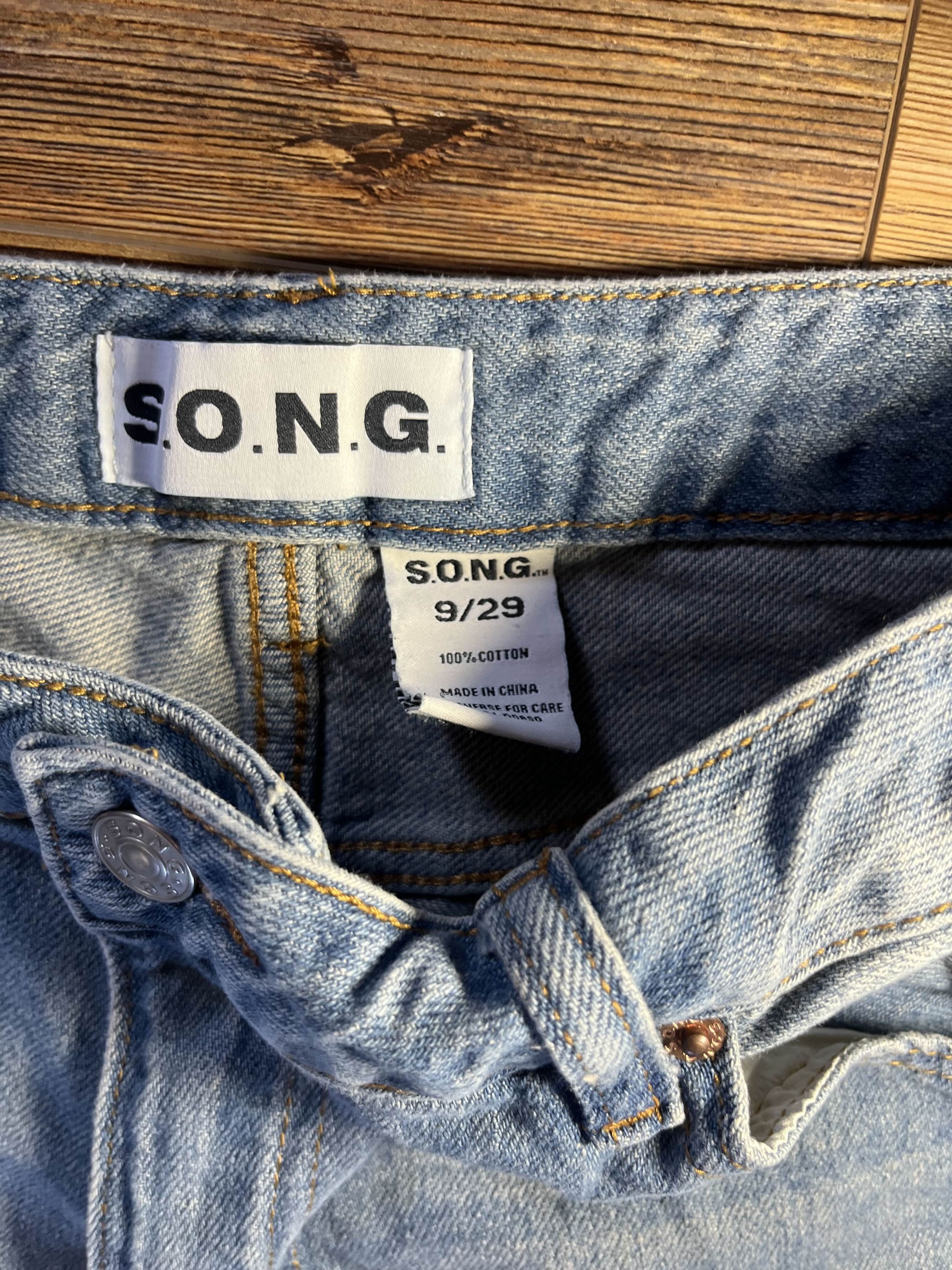 Japanese Brand Y2K Ultra Baggy Acid Wash Song Jeans Size US 29 - 5 Thumbnail