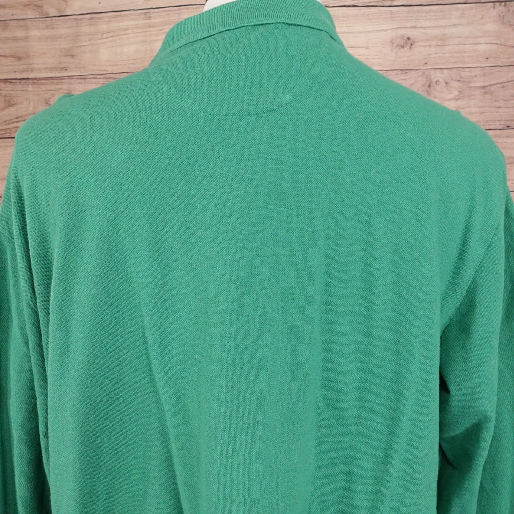 Chaps CHAPS Polo Shirt Long Sleeve Solid Green Mens XL 1/2 Button Collar Cotton Classic Fit 1990s? Size US XL / EU 56 / 4 - 6 Thumbnail