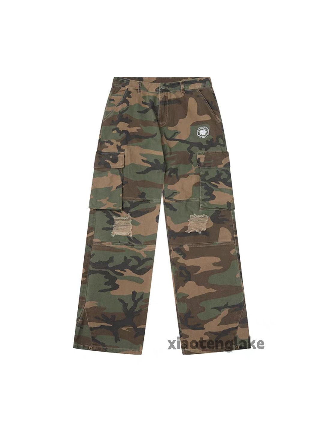 Designer × Japanese Brand × Vintage utility camo skate hiphop damaged ripped cargo pants Size US 31 - 6 Thumbnail