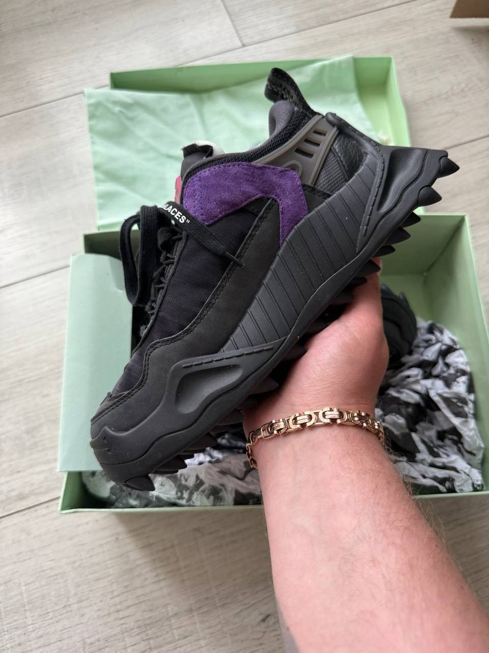 Off-White OFF WHITE ODSY 1000 BLACK PURPLE Size US 8 / IT 38 - 3 Thumbnail