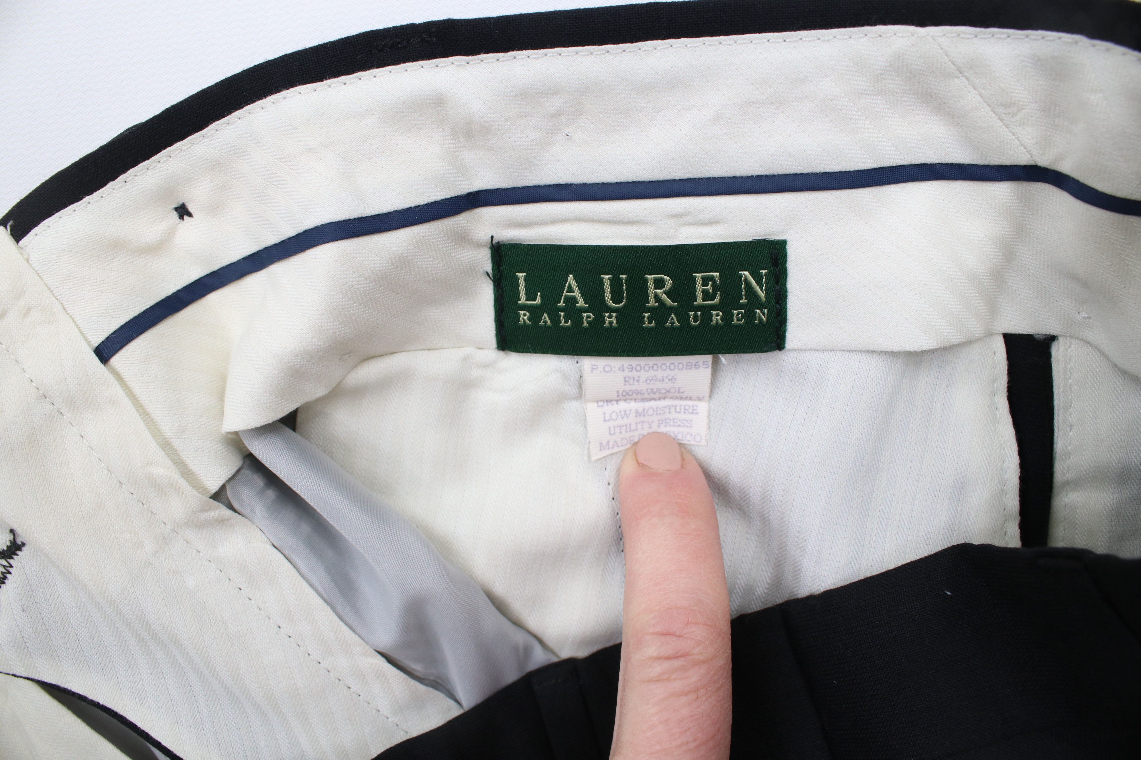 Ralph Lauren × Vintage Vintage 90s Ralph Lauren Cuffed Wide Leg Chino Pants Black Size US 30 / EU 46 - 8 Thumbnail
