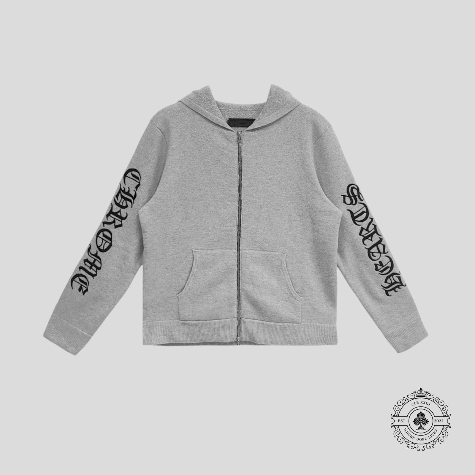 Chrome Hearts Chrome Hearts Life Sentence Cashmere Zip Up in Grey Size ONE SIZE - 1 Thumbnail