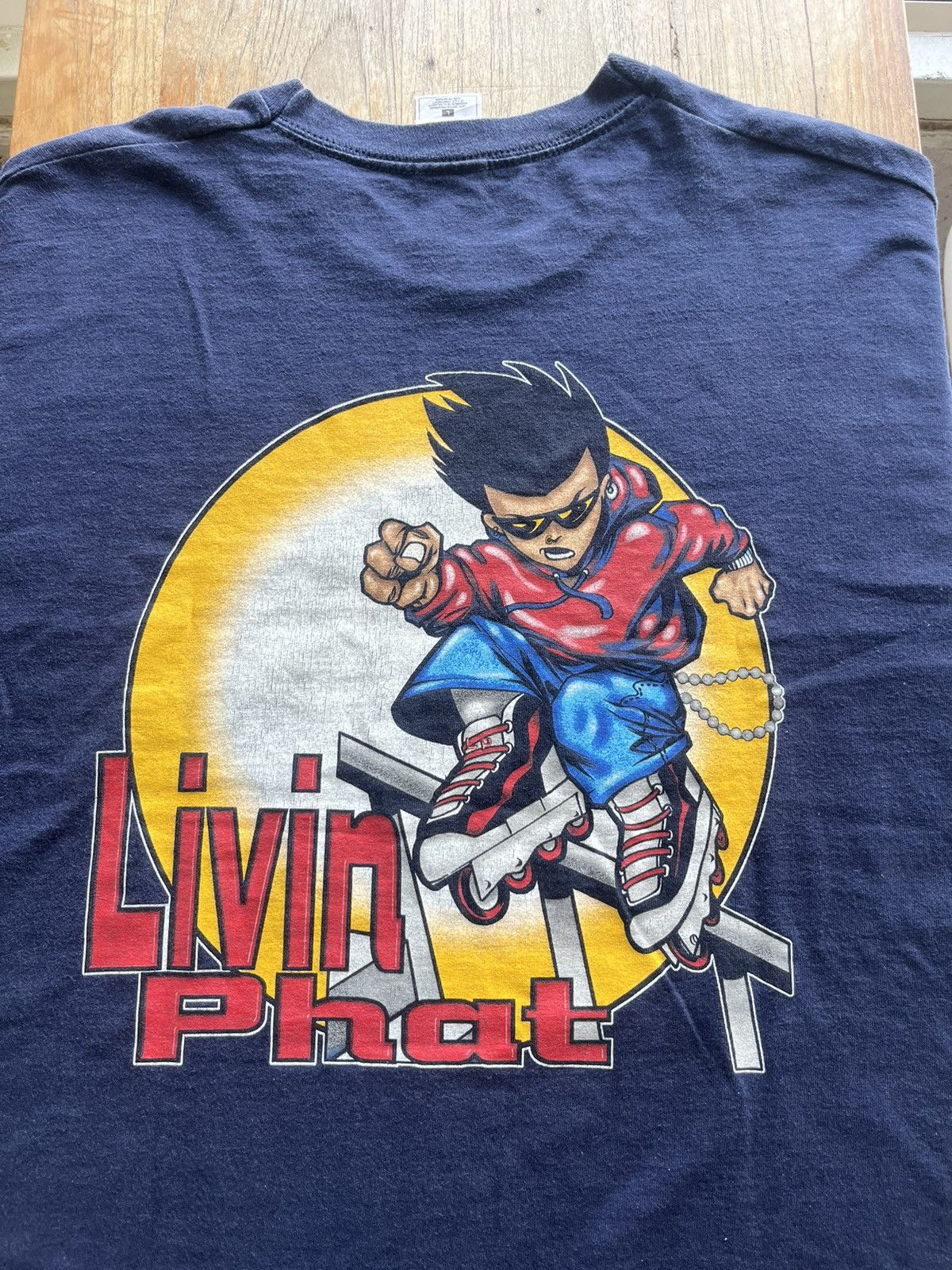 Vintage Vintage Livin Phat Roller blade Skateboard Brand 90’s Tshirt Size US L / EU 52-54 / 3 - 7 Thumbnail