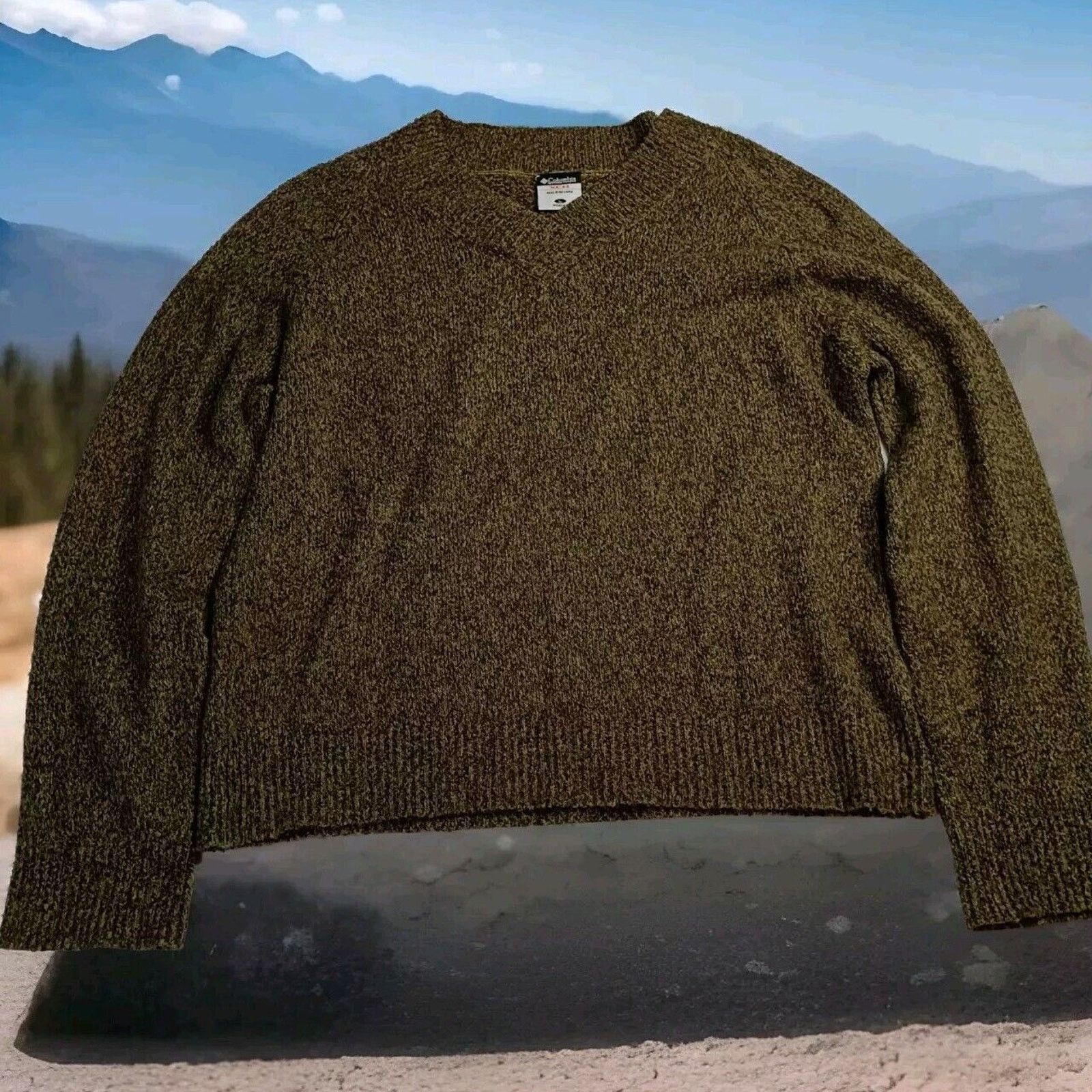 Columbia Columbia XCO Cotton Blend V Neck Sweater Women's L Green Size L / US 10 / IT 46 - 1 Thumbnail