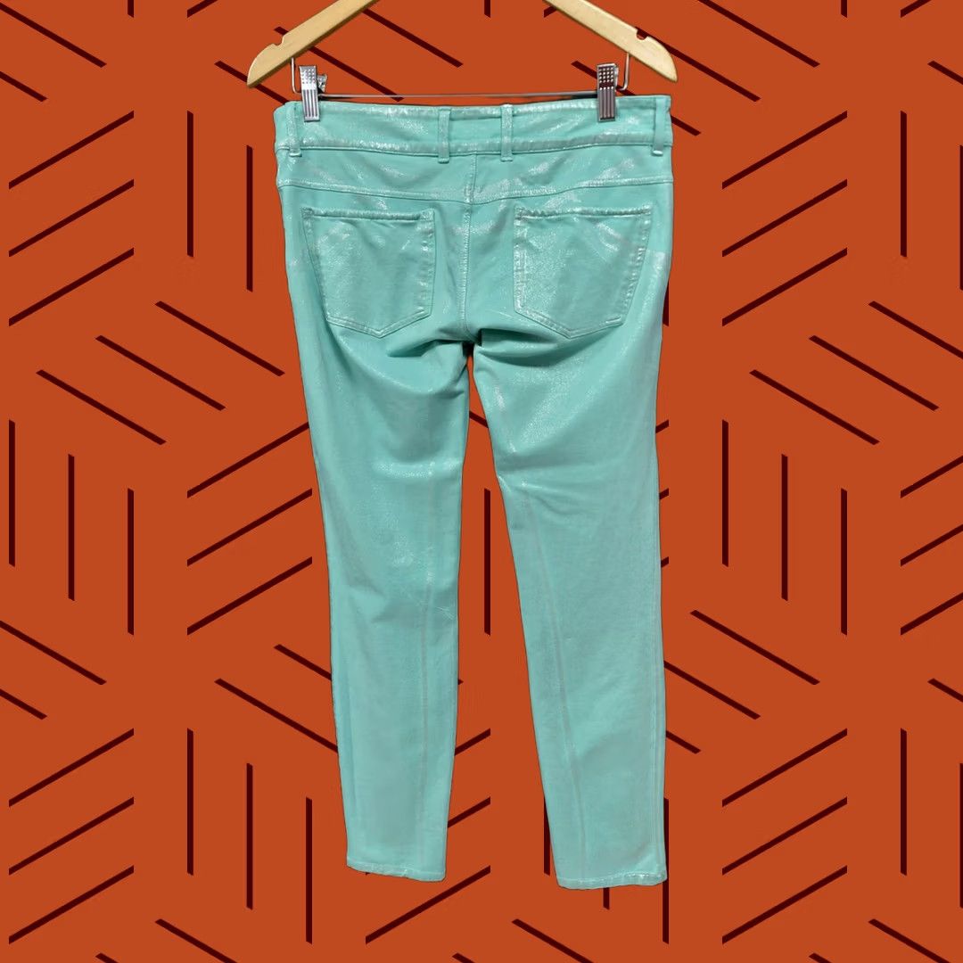 Vintage MET Jeans Turquoise Pants Knit Women Size 30 Size 30" / US 8 / IT 44 - 1 Thumbnail