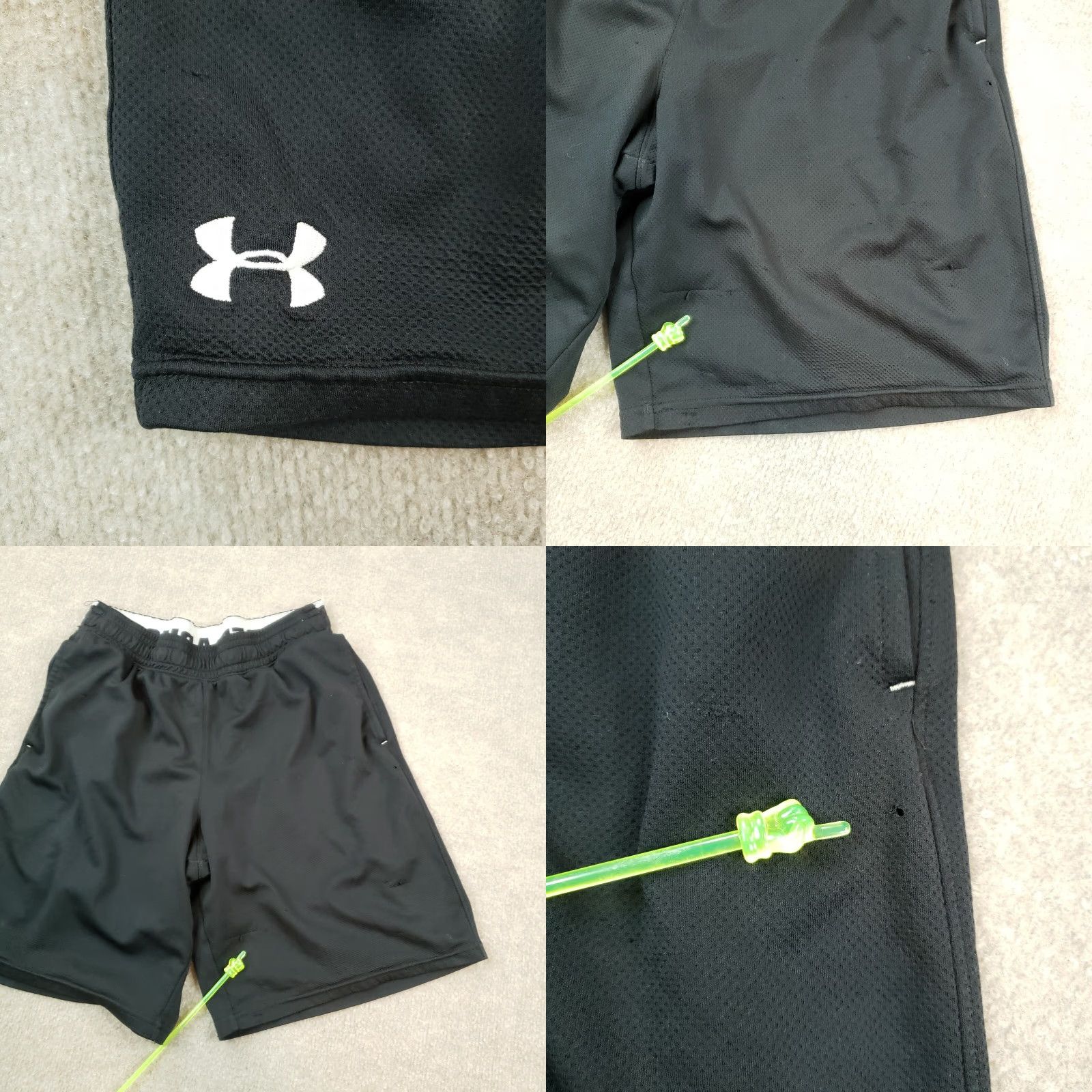 Under Armour Mens Medium Under Armour Black Basketball Shorts Elastic Waist Size US 28 / EU 44 - 8 Thumbnail