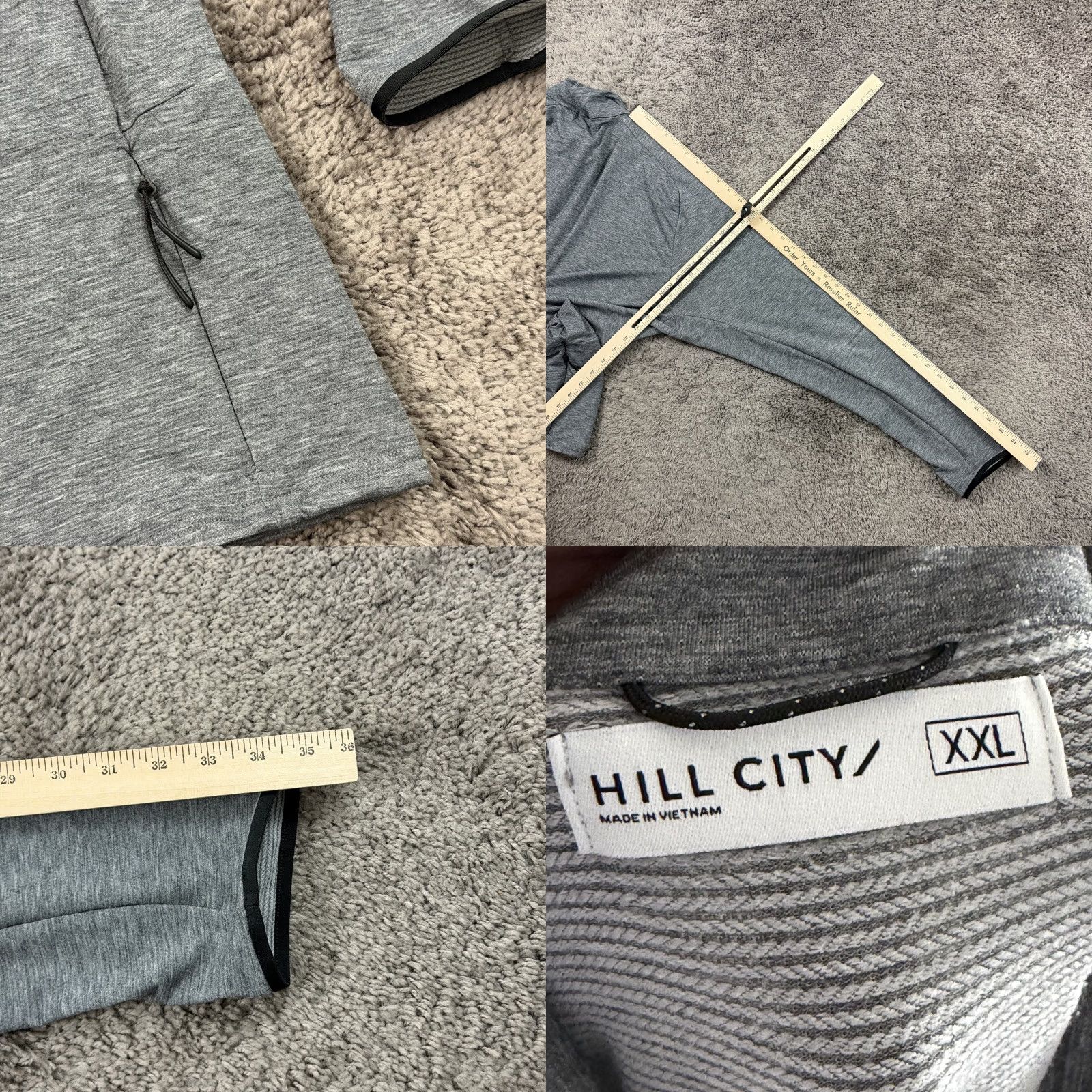 Vintage Hill City Pullover Mens 2XL Gray 1/4 Zip Pockets Breathable Stretch Lightweight Shirt Casual Activewear Golf Hiking Mens Size US XXL / EU 58 / 5 - 8 Thumbnail