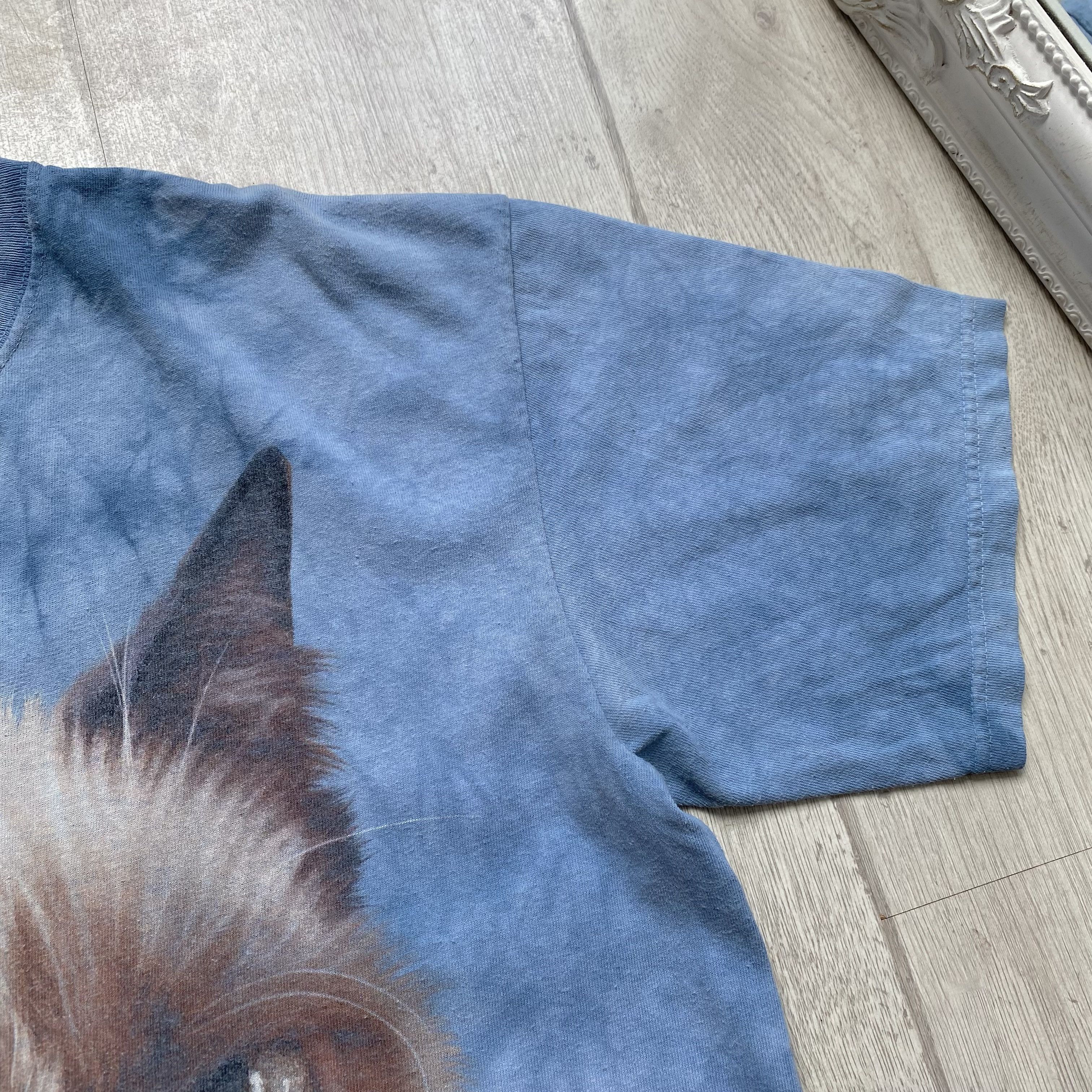 Vintage 🐈‍⬛Vintage 90s Animal Cat Overprint Tee Tie dye Mountain Size US L / EU 52-54 / 3 - 4 Thumbnail