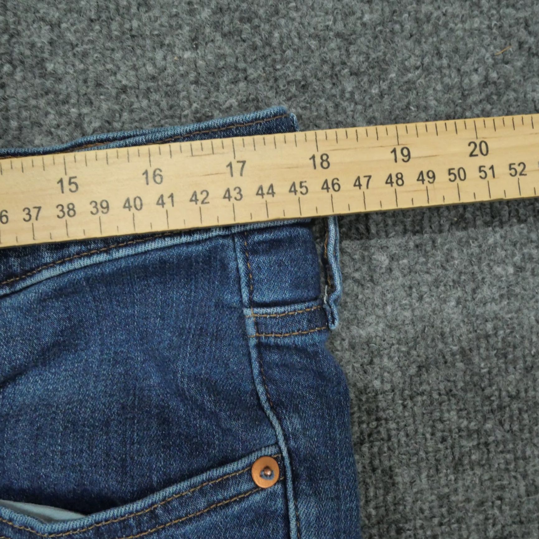 Madewell Madewell Jeans Womens 32 Blue Mid Rise Skinny Button Fly Stretch Raw Hem Crop Size 24" / US 00 / IT 34 - 7 Thumbnail