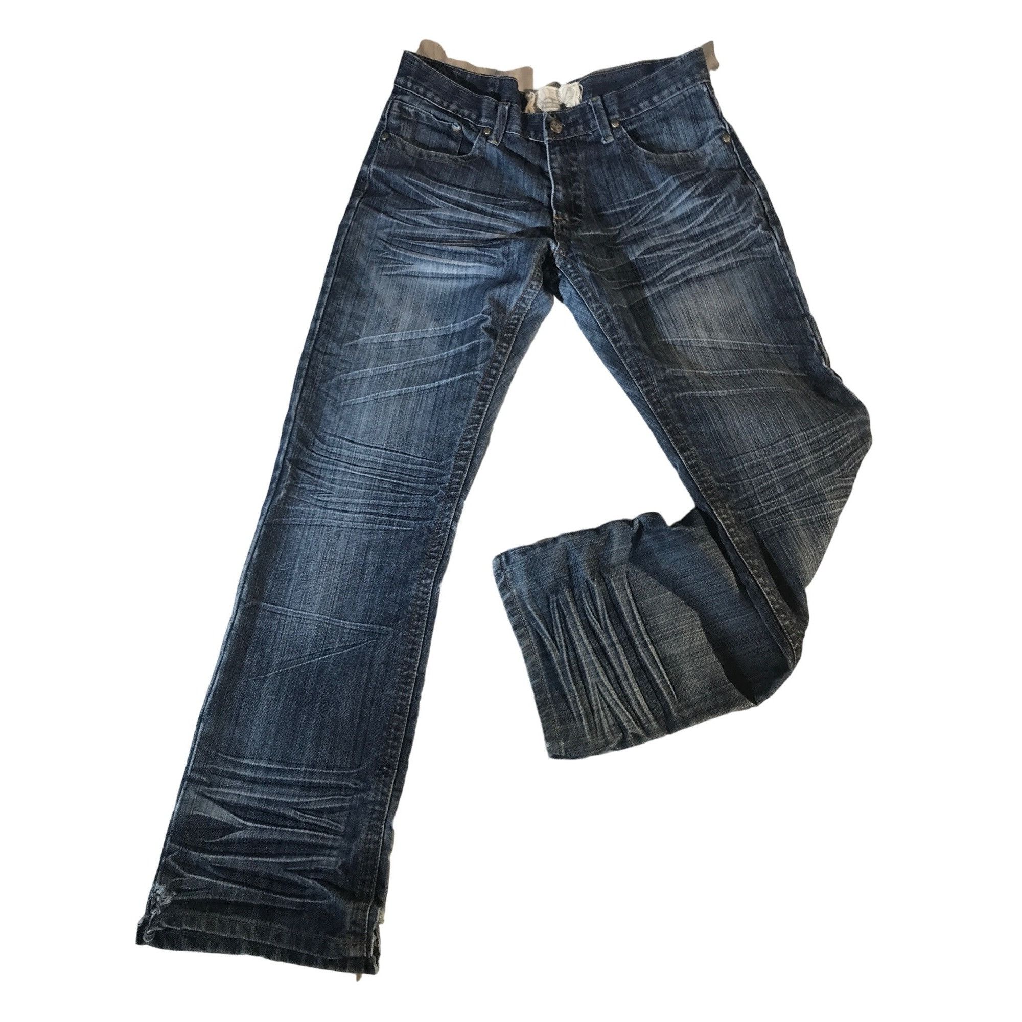 FUSAI F.U.S.A.I Focus USA Inc Men's 3D Crimped Jeans Size US 34 / EU 50 - 2 Thumbnail